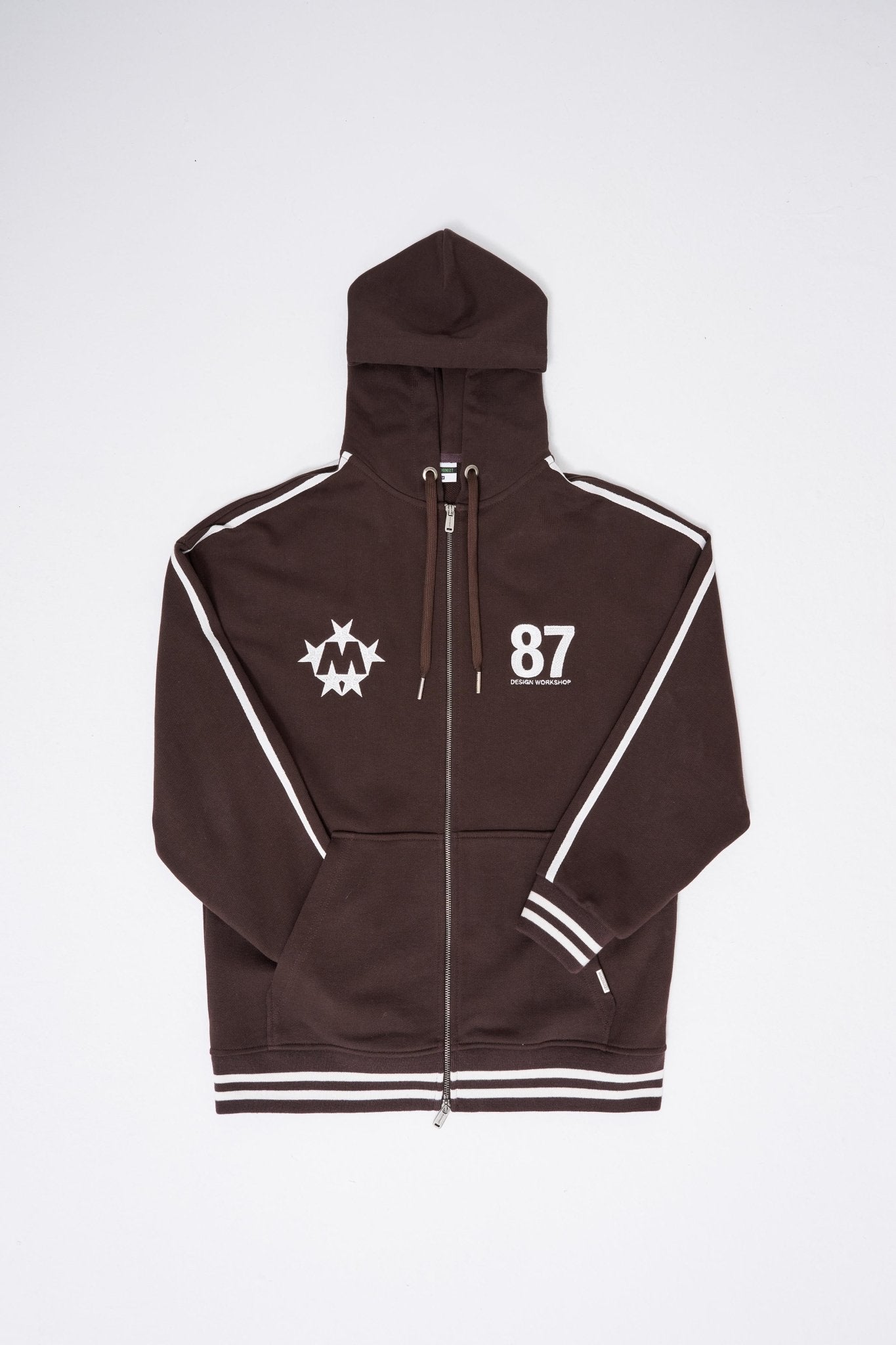 Erkek M Star Logo Zip Jacket Koyu Kahverengi