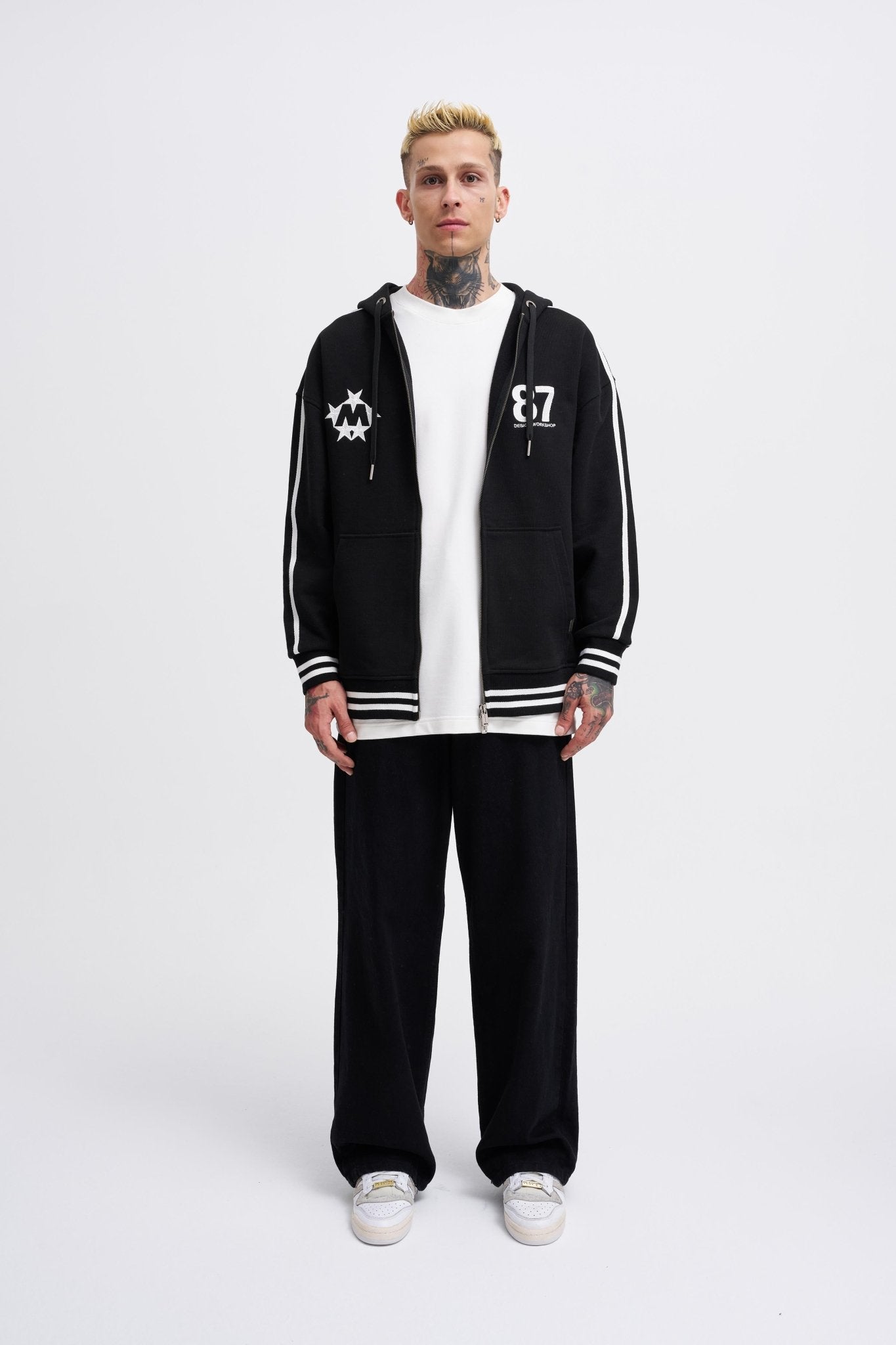 Erkek M Star Logo Zip Jacket Siyah