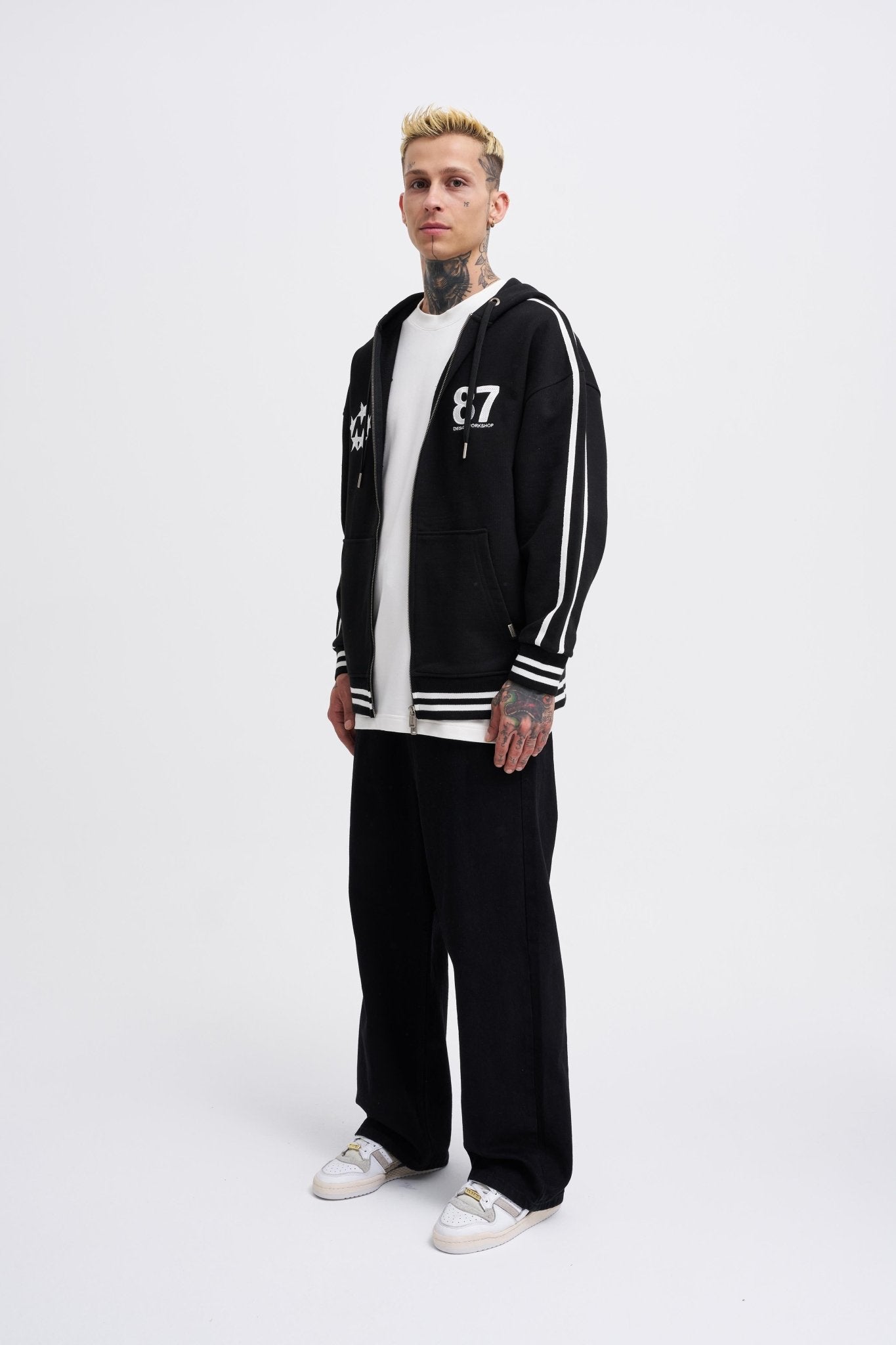 Erkek M Star Logo Zip Jacket Siyah