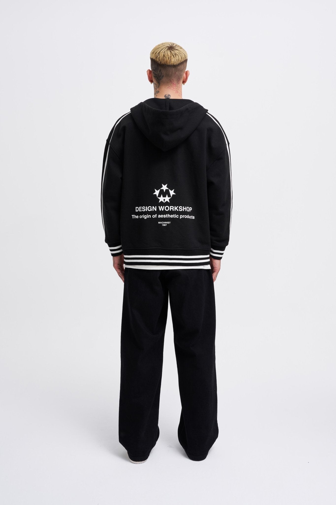 Erkek M Star Logo Zip Jacket Siyah