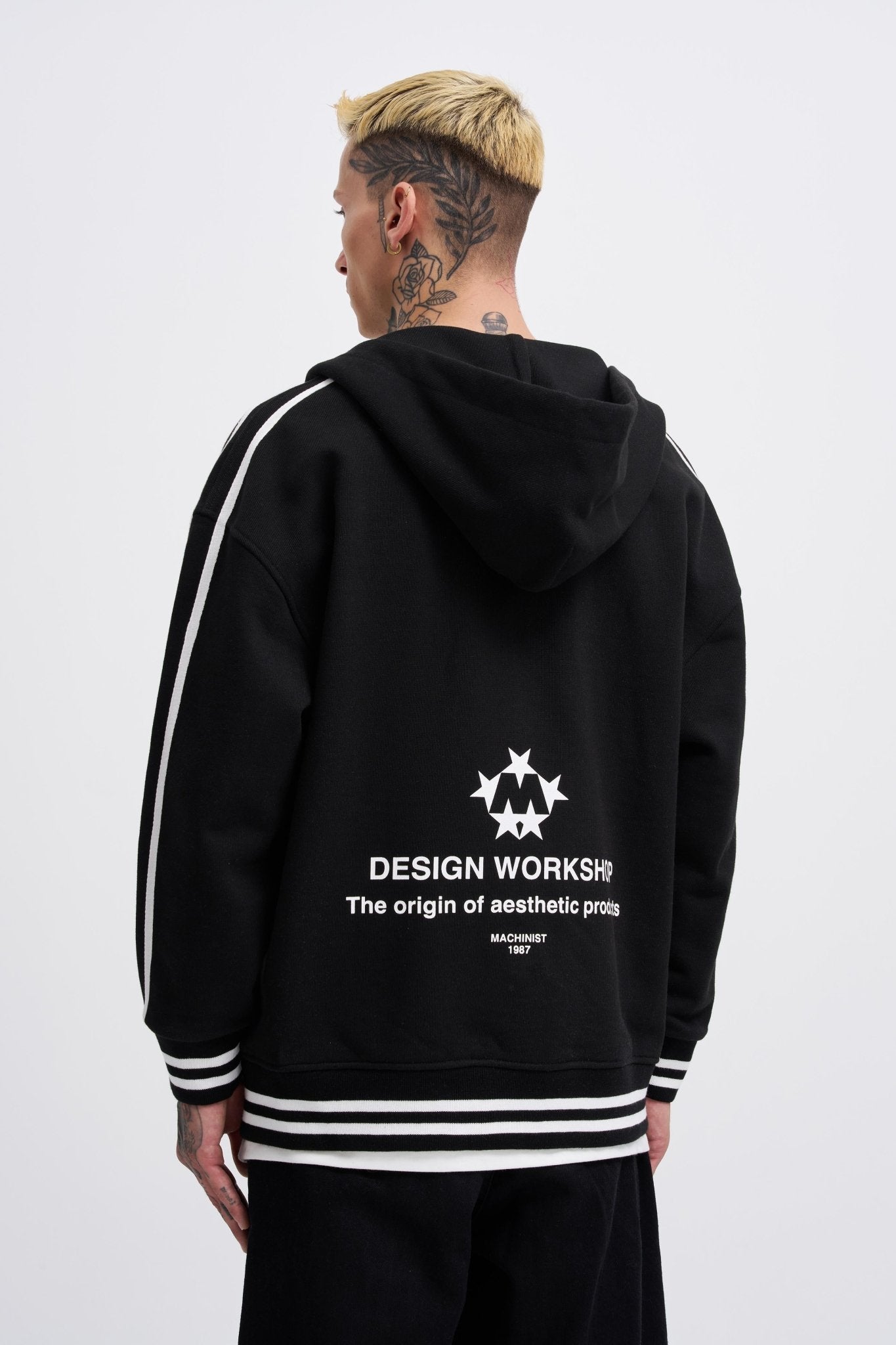 Erkek M Star Logo Zip Jacket Siyah