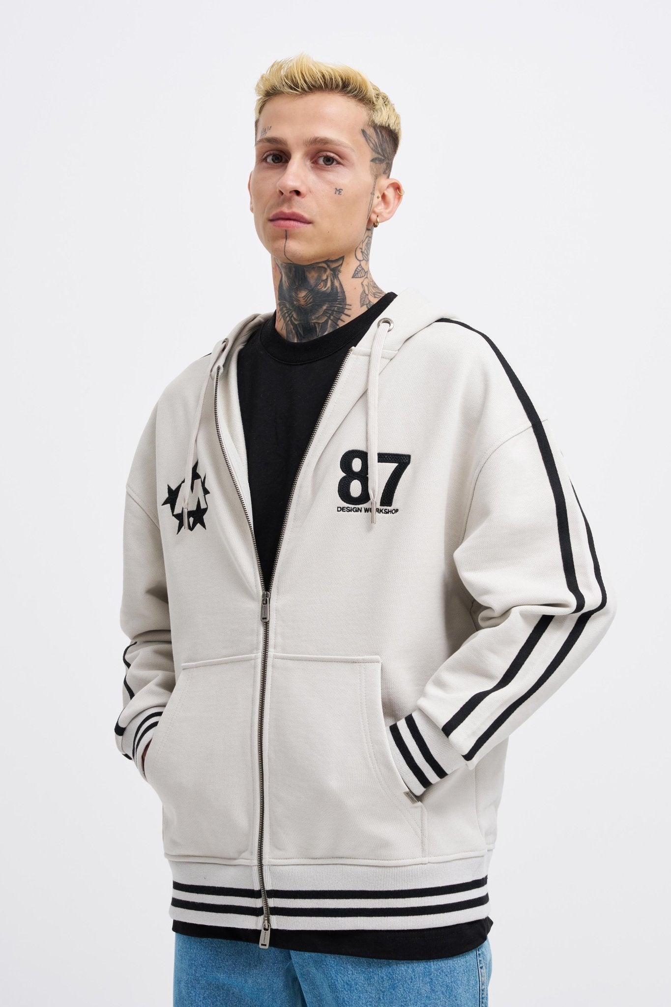 Erkek M Star Logo Zip Jacket Uzay Grisi