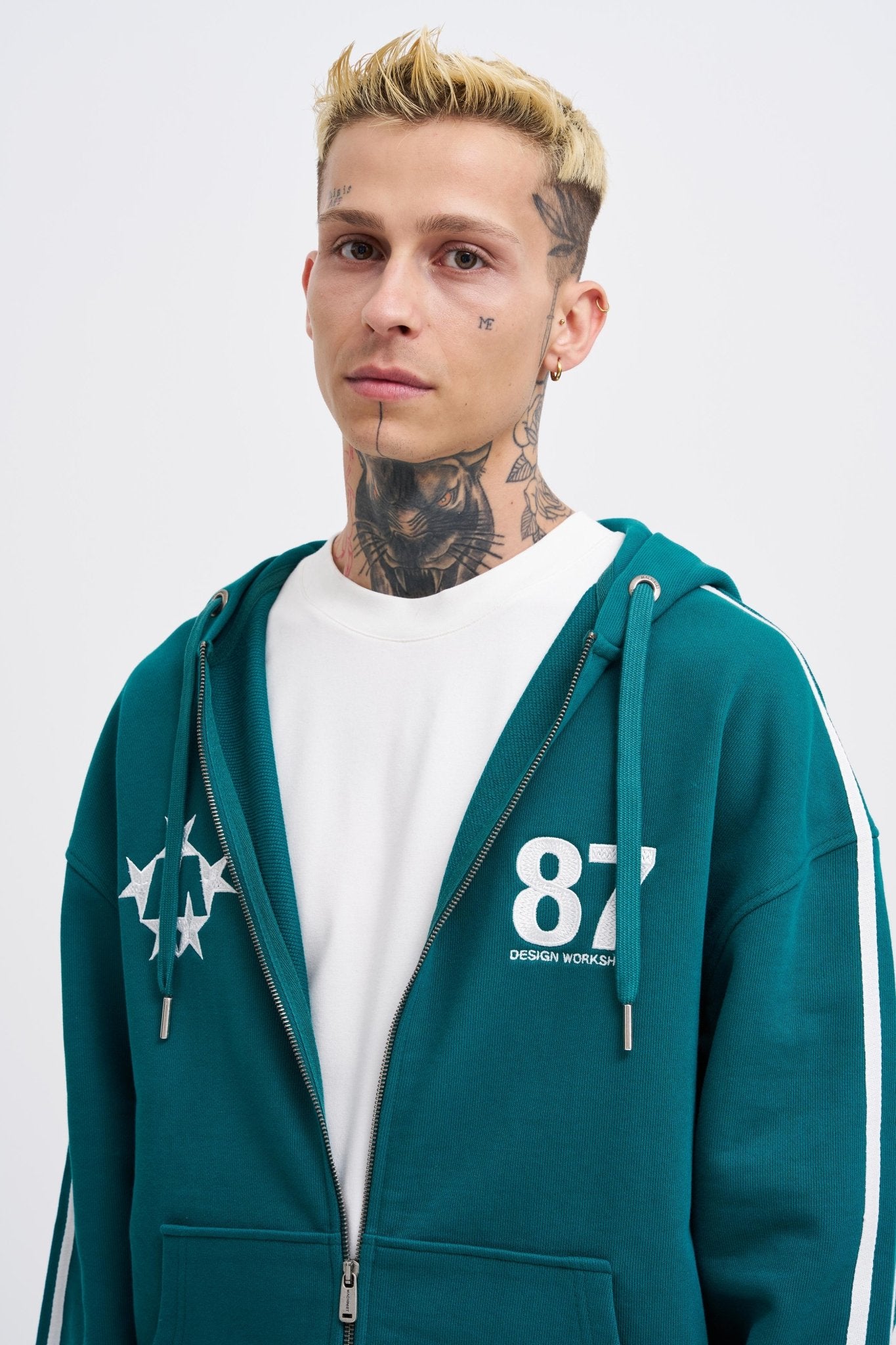 Erkek M Star Logo Zip Jacket Yağ Yeşili