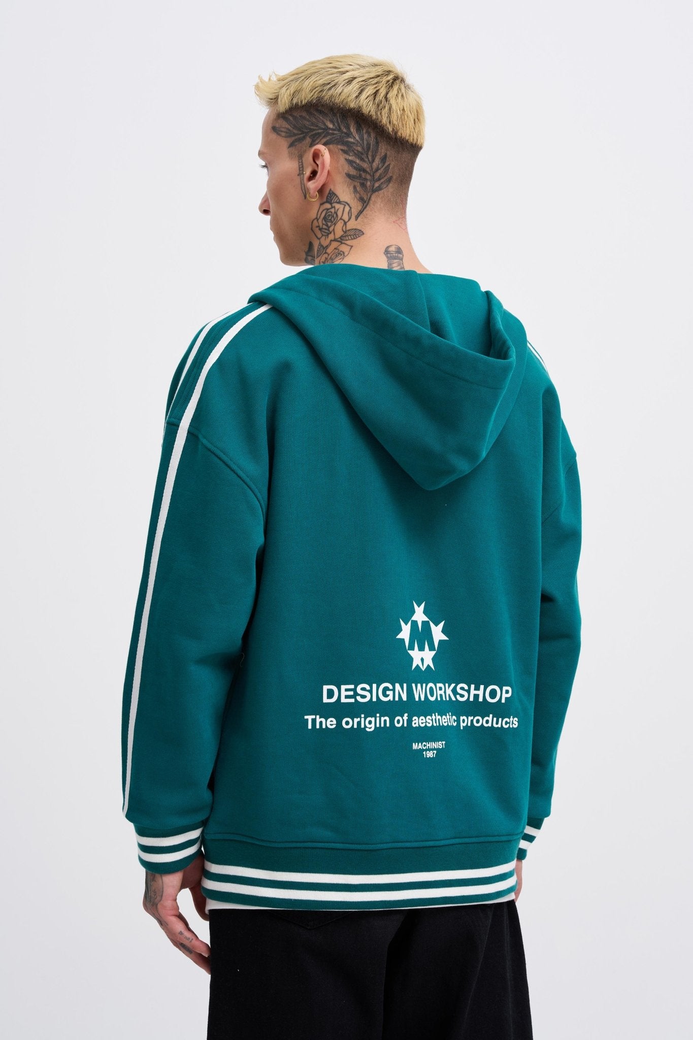Erkek M Star Logo Zip Jacket Yağ Yeşili