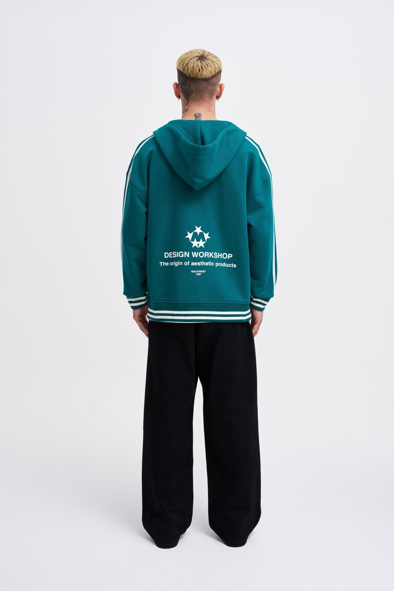 Erkek M Star Logo Zip Jacket Yağ Yeşili