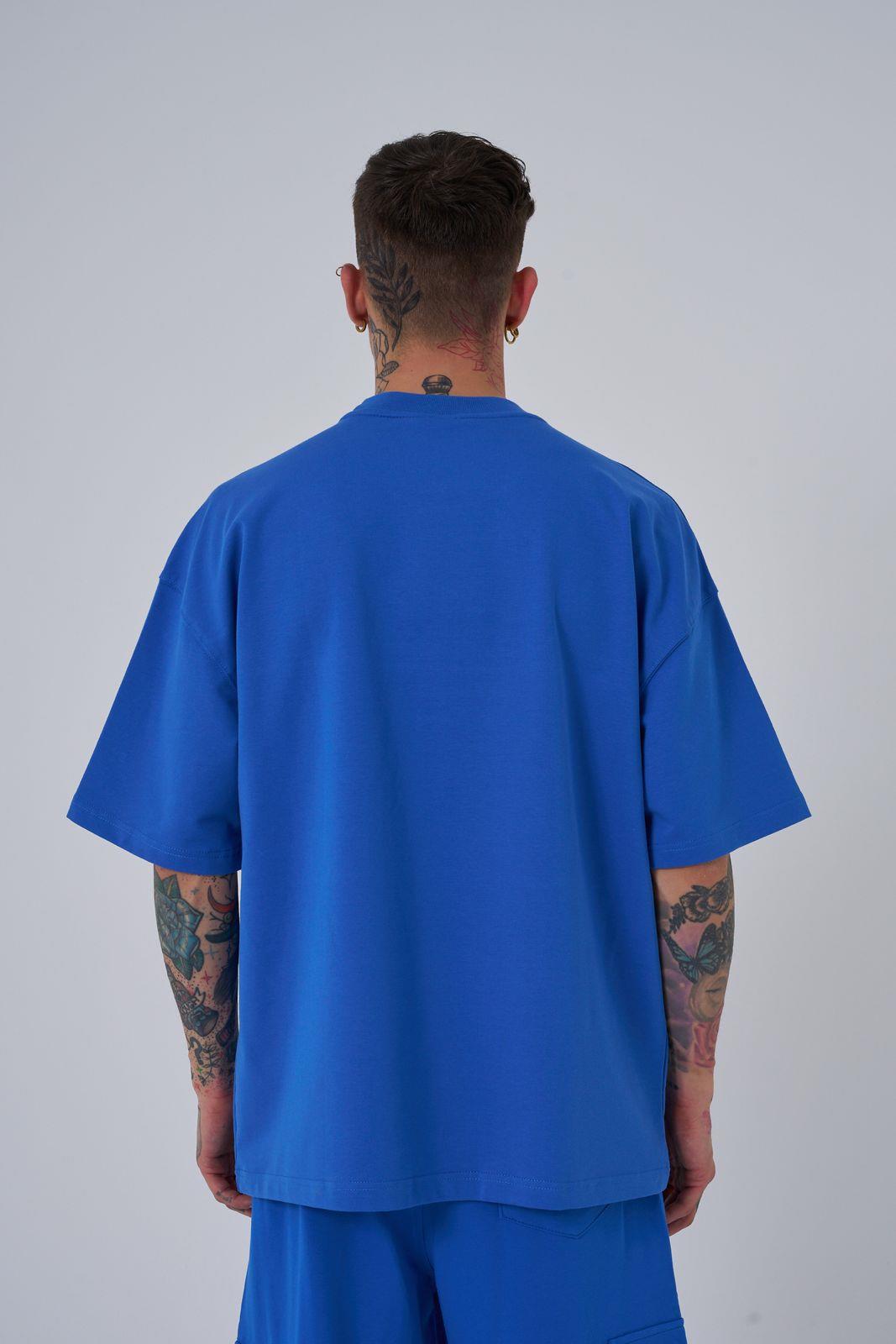 Erkek MAC Blanket Oversize Tişört Açık Mavi