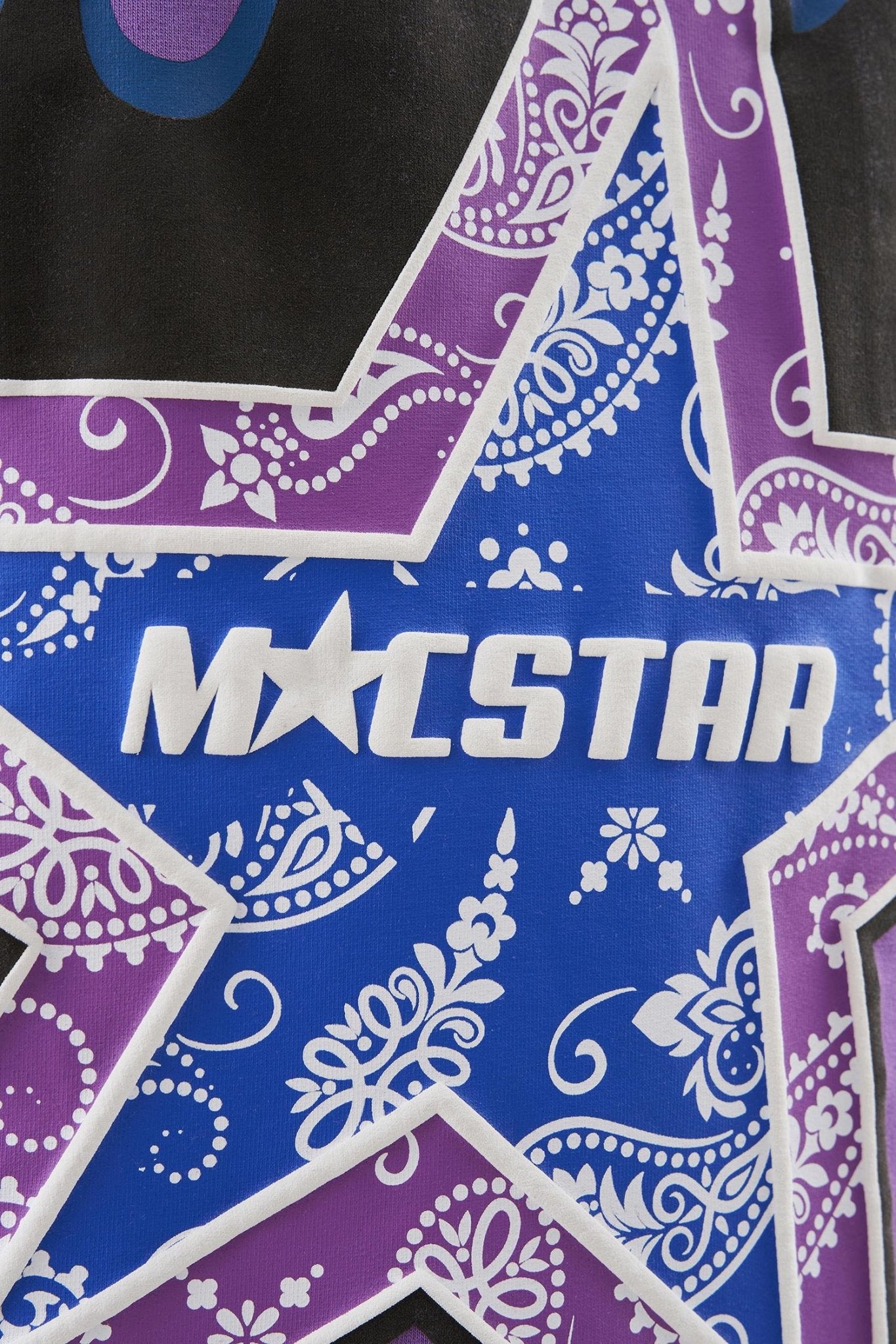 Erkek Macstar Flame Baskılı Oversize Tişört Mor