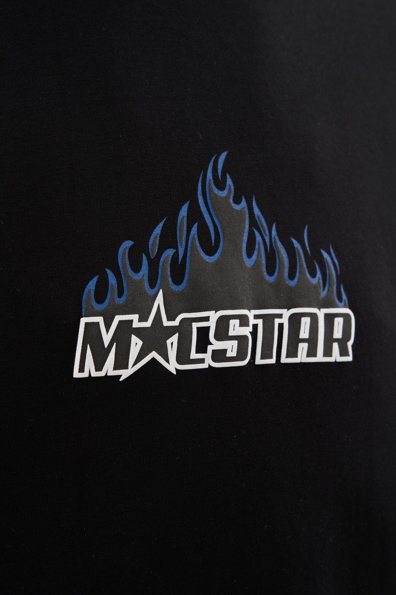 Erkek Macstar Flame Baskılı Oversize Tişört Siyah