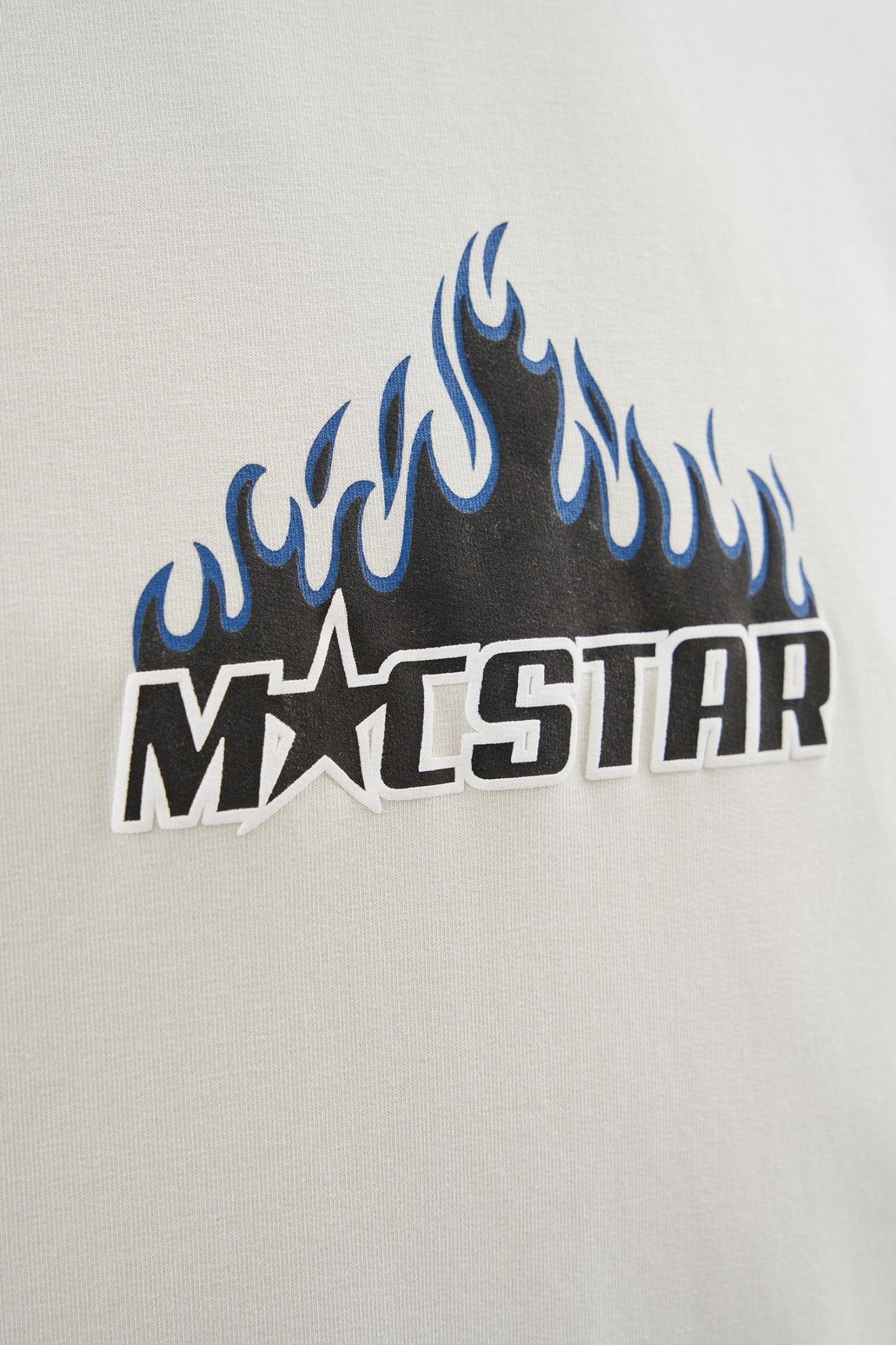 Erkek Macstar Flame Baskılı Oversize Tişört Uzay Grisi