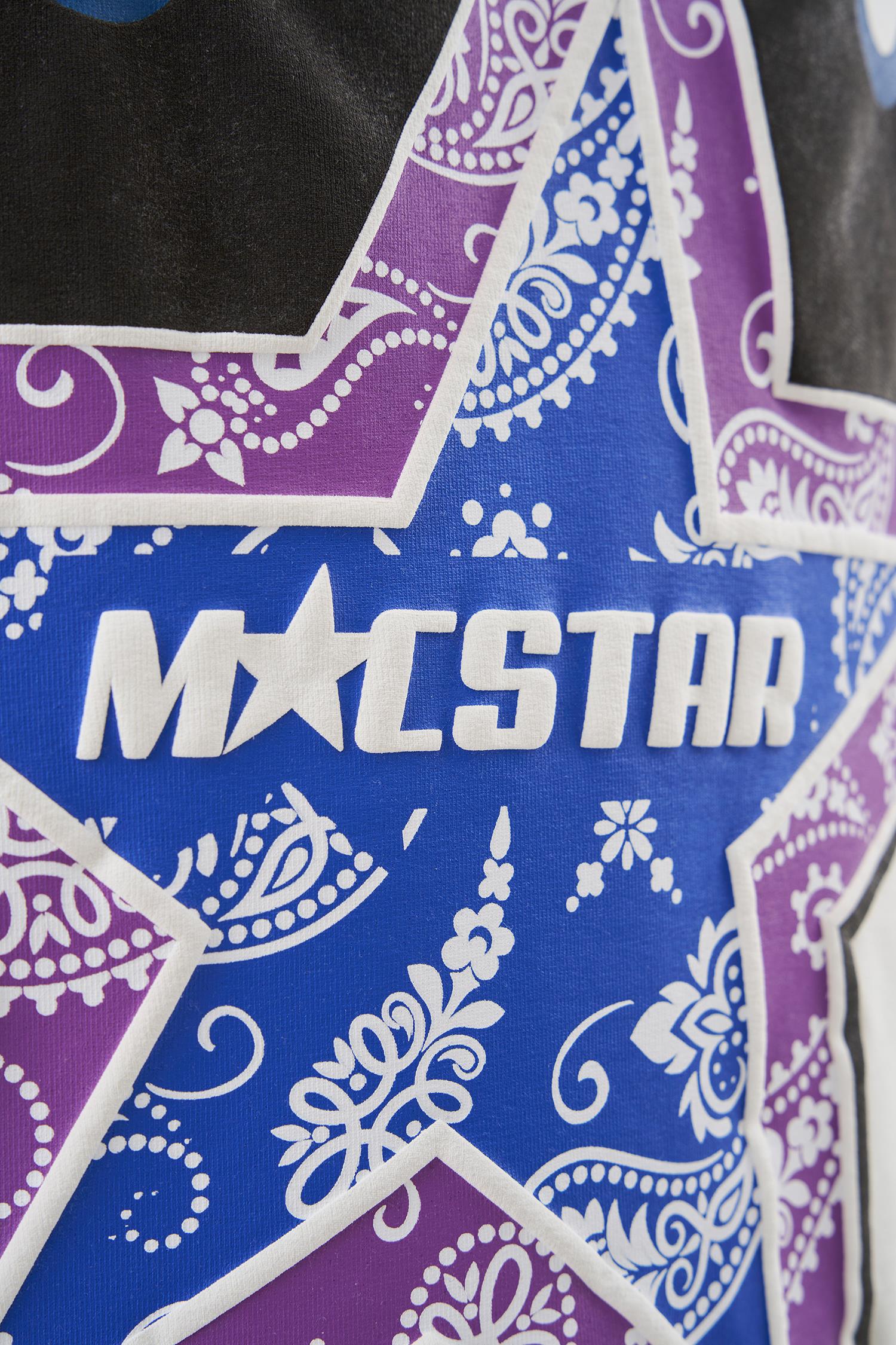 Erkek Macstar Flame Baskılı Oversize Tişört Uzay Grisi