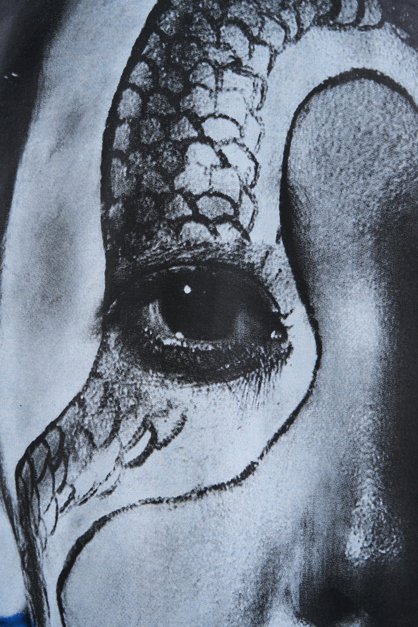 Erkek Macstar Snake Face Oversize Tişört Açık Mavi