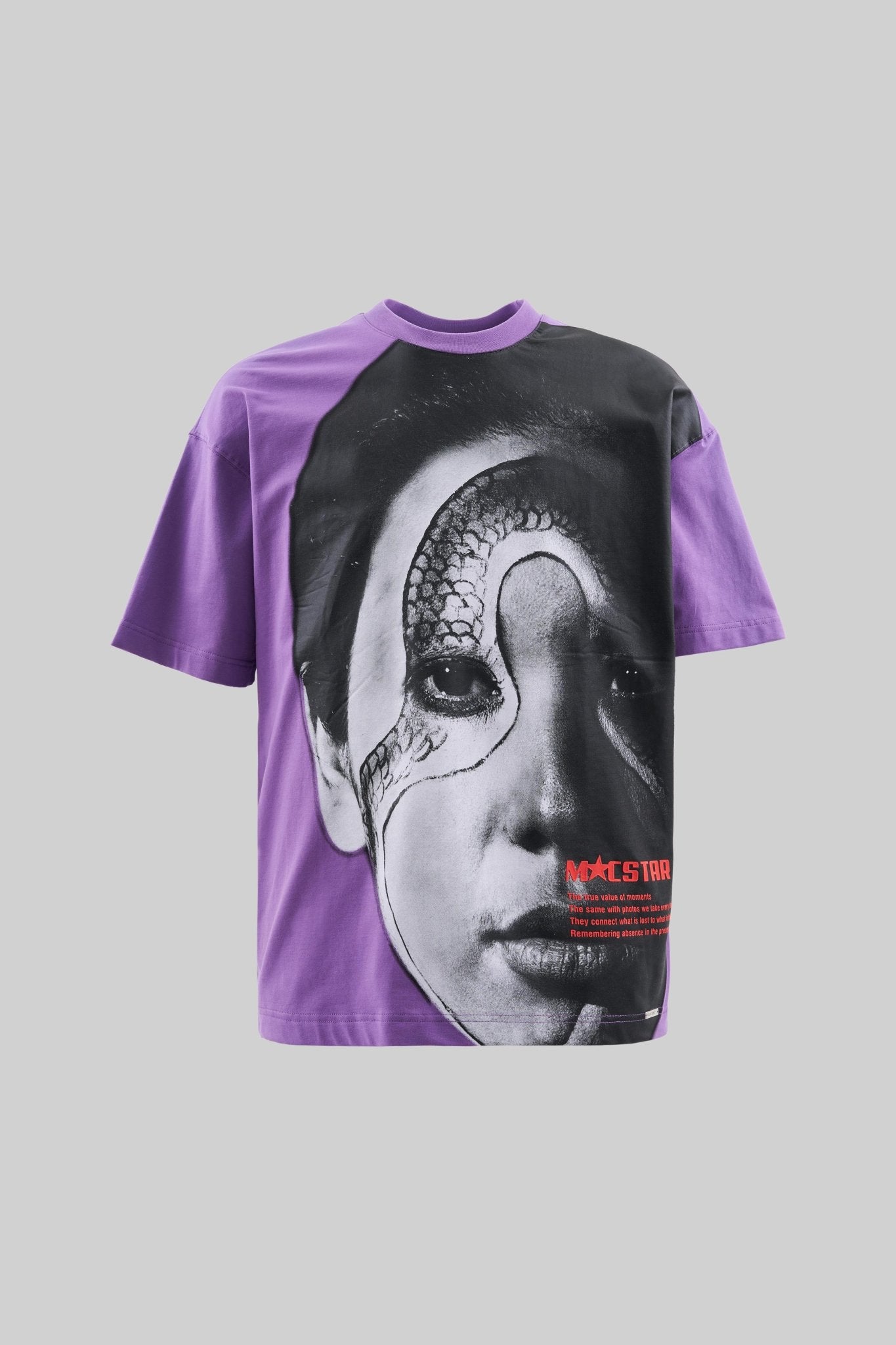 Erkek Macstar Snake Face Oversize Tişört Mor
