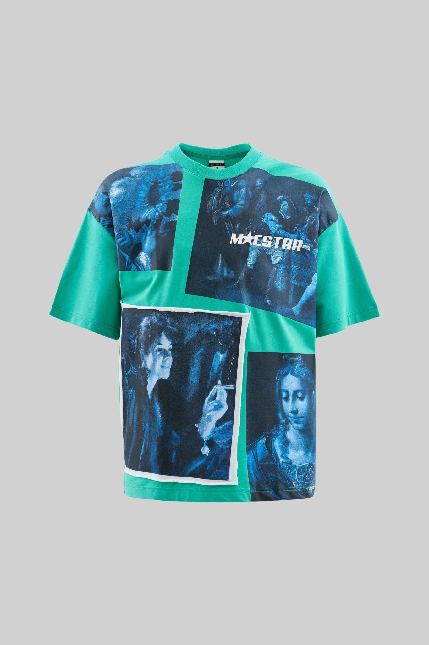 Erkek Macstar Vintage Oversize Tişört Elektrik Yeşili