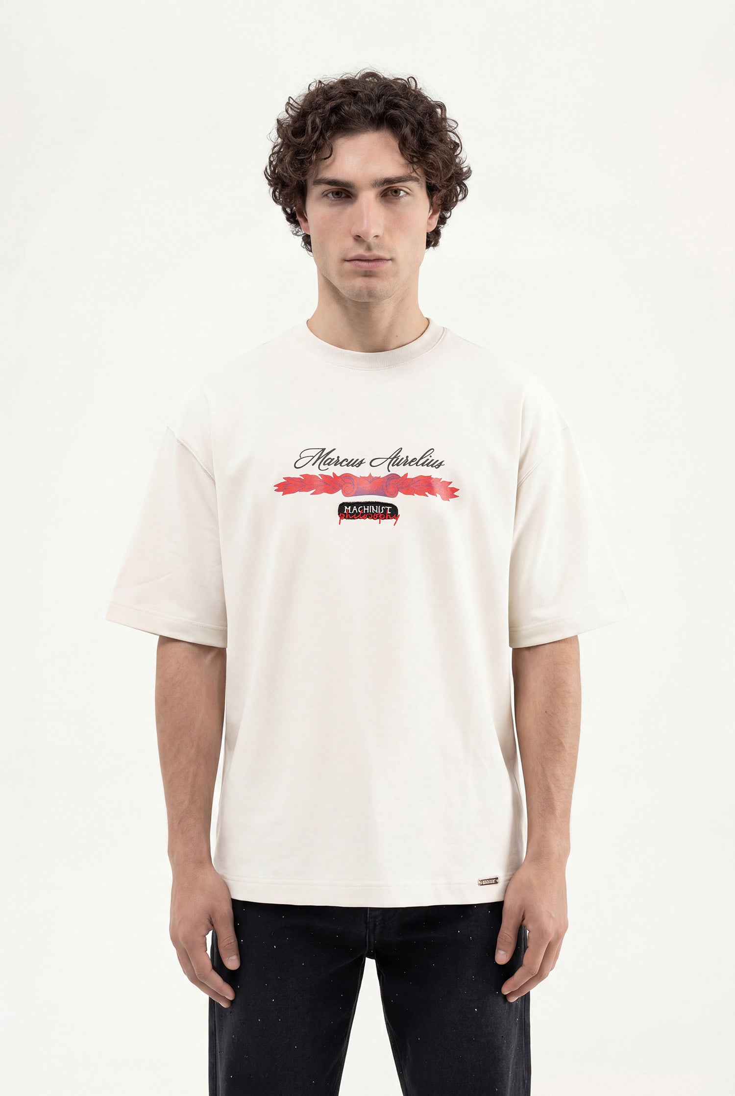 Erkek Marcus Aurelius Oversize Tişört Uzay Grisi