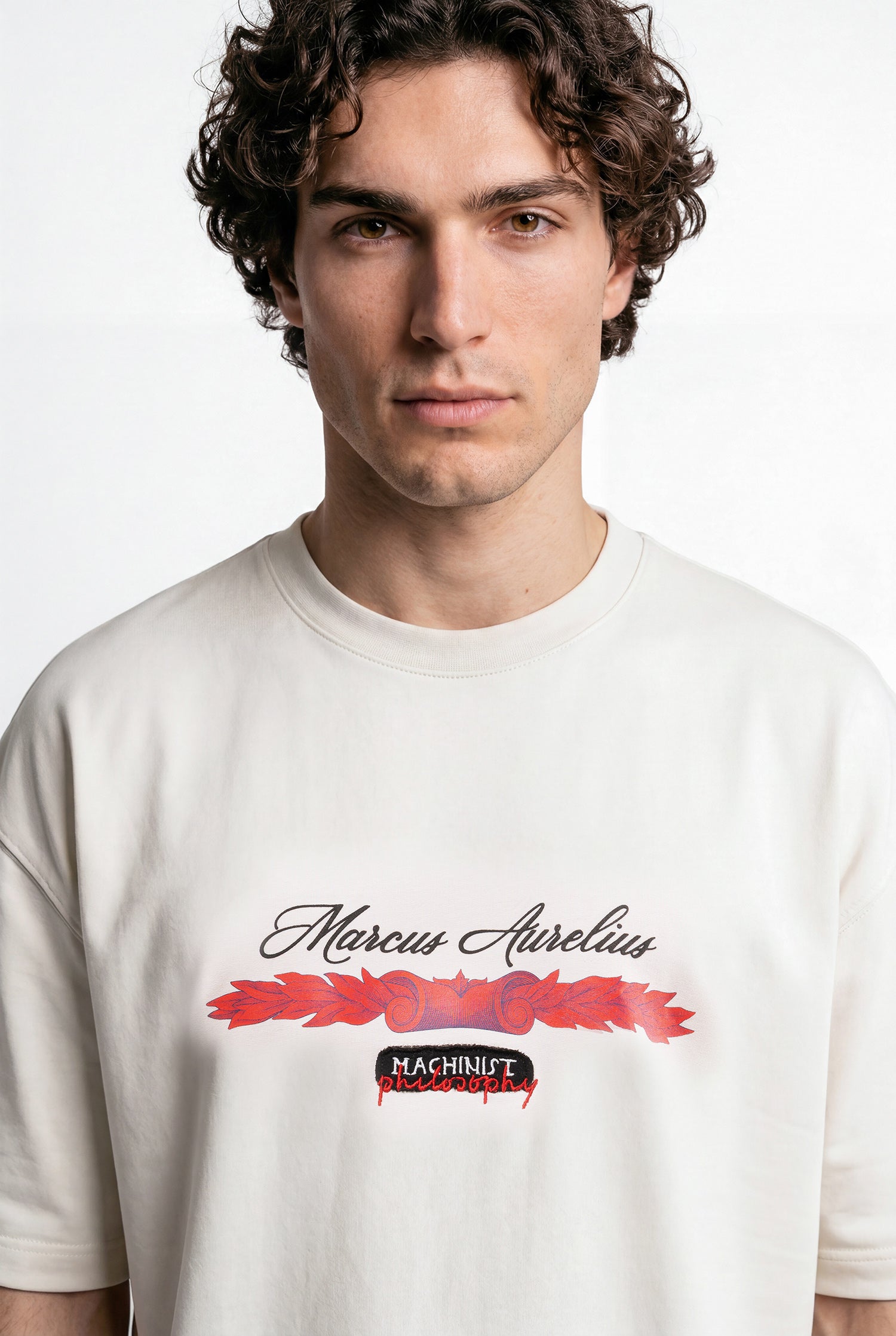 Erkek Marcus Aurelius Oversize Tişört Uzay Grisi