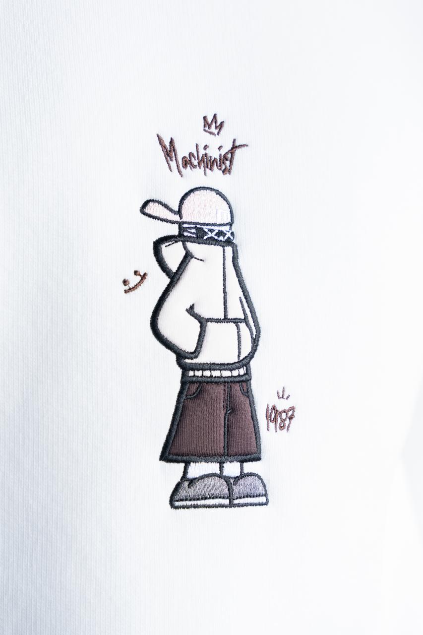 Erkek Mascot Nakışlı Şardonlu Sweatshirt Ekru
