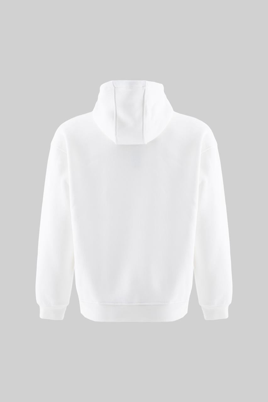 Erkek Melek Nakışlı Şardonlu Kapüşonlu Sweatshirt Ekru