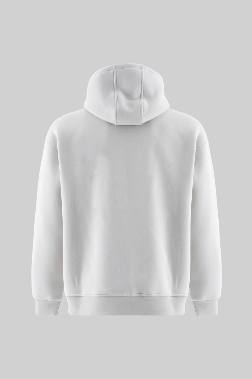 Erkek Melek Nakışlı Şardonlu Kapüşonlu Sweatshirt Uzay Grisi