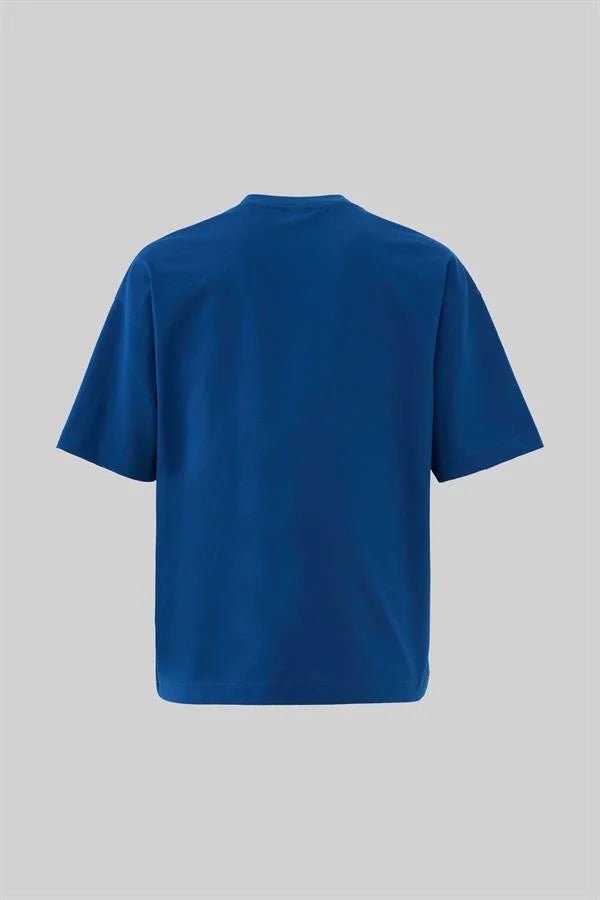 Erkek Mud Technical Printed Oversi̇ze Ti̇şört Indigo