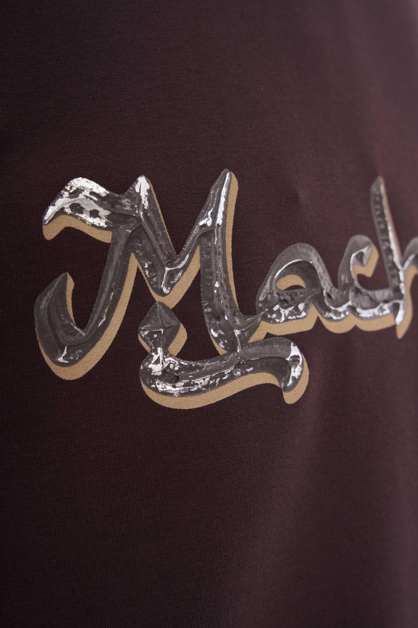 Erkek Mud Technical Printed Oversi̇ze Ti̇şört Kahverengi