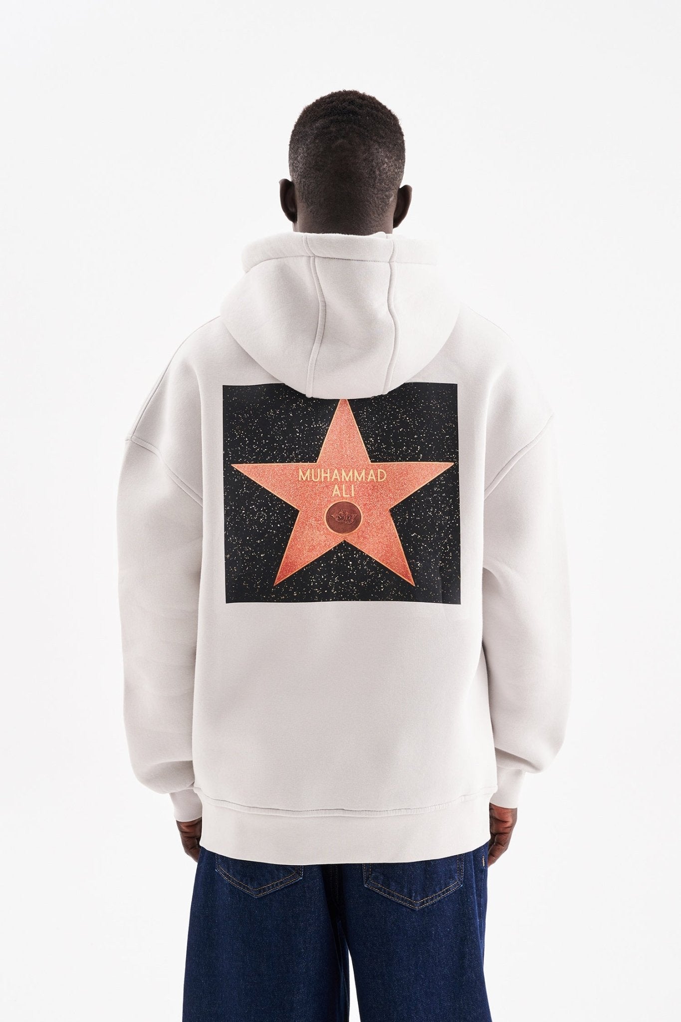 Erkek Muhammed Ali Baskılı Kapüşonlu Sweatshirt Uzay Grisi