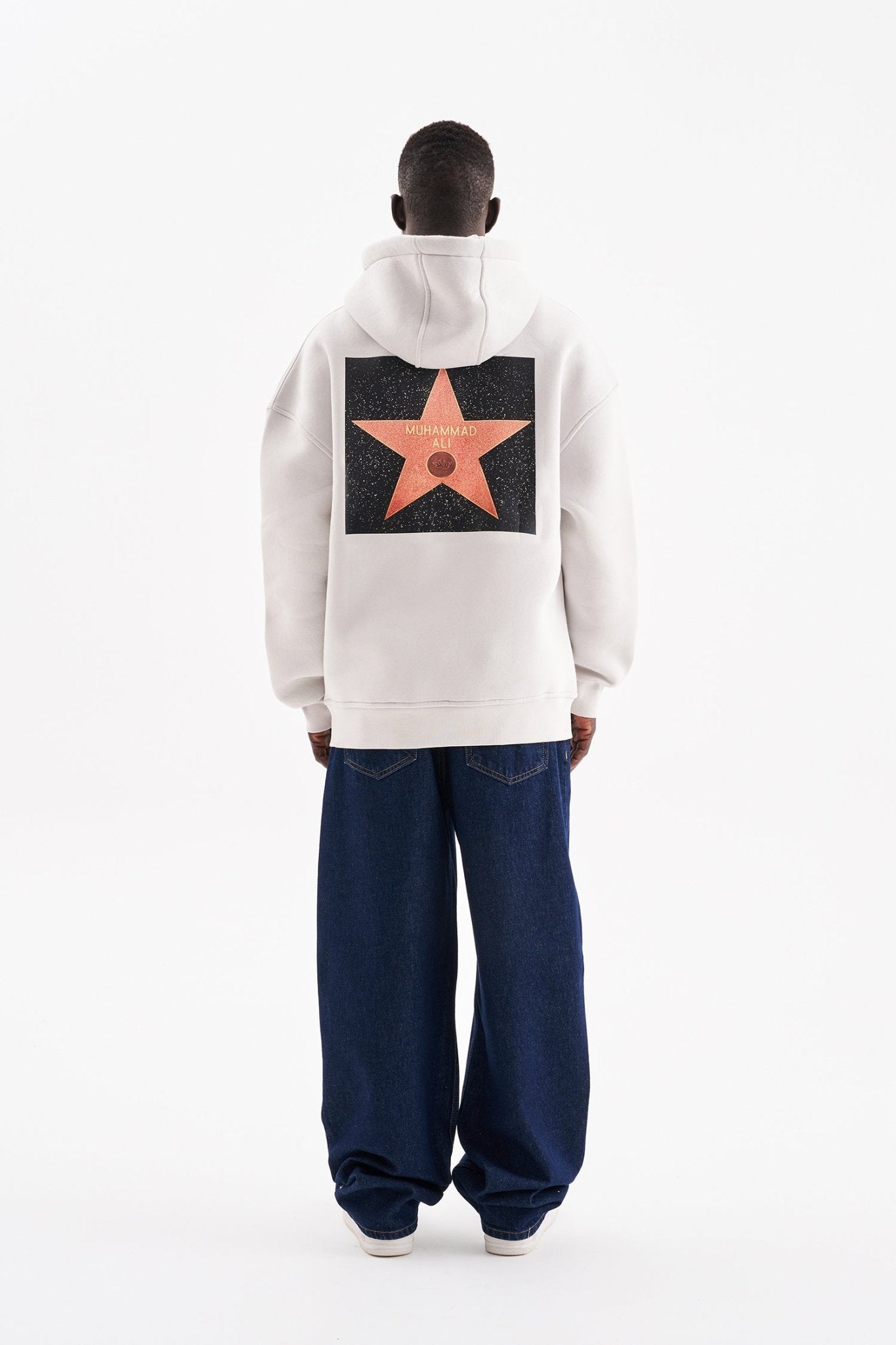Erkek Muhammed Ali Baskılı Kapüşonlu Sweatshirt Uzay Grisi