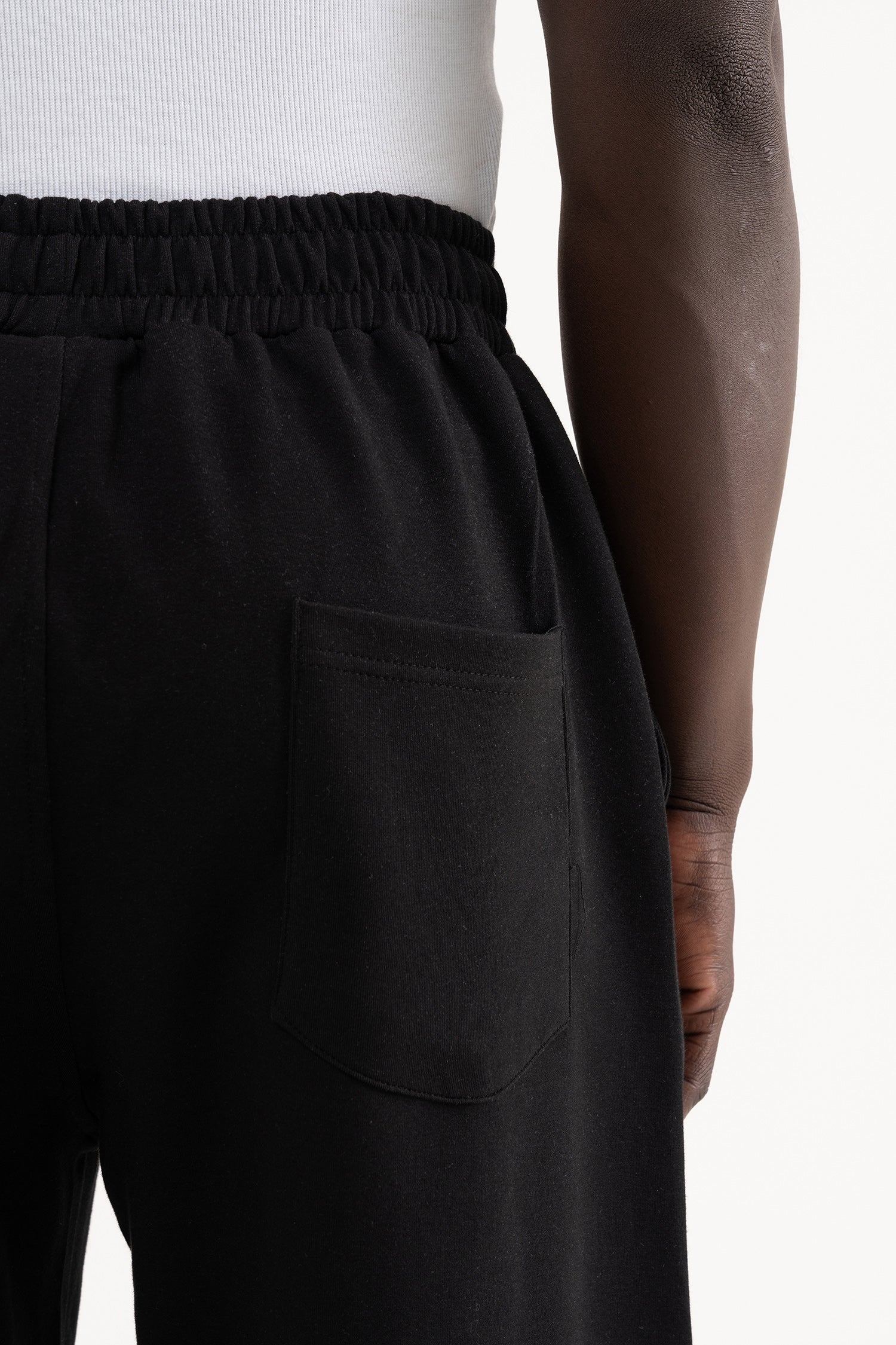 Erkek Nakışlı Double Face Baggy Pantolon Siyah-5