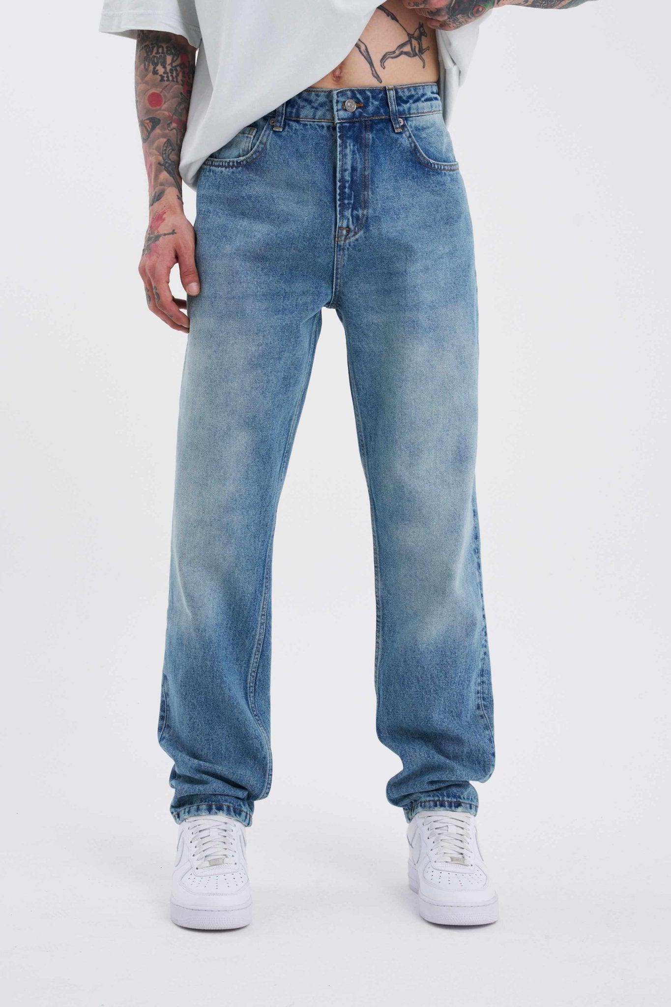 Erkek Old Still Jean Pantolon Mavi