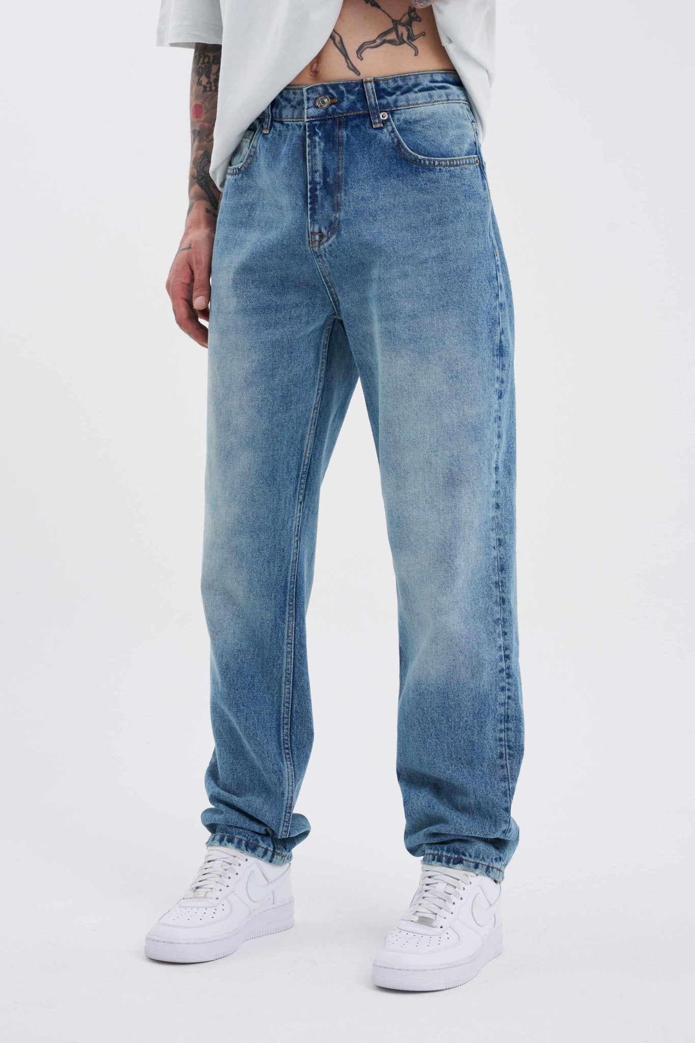 Erkek Old Still Jean Pantolon Mavi