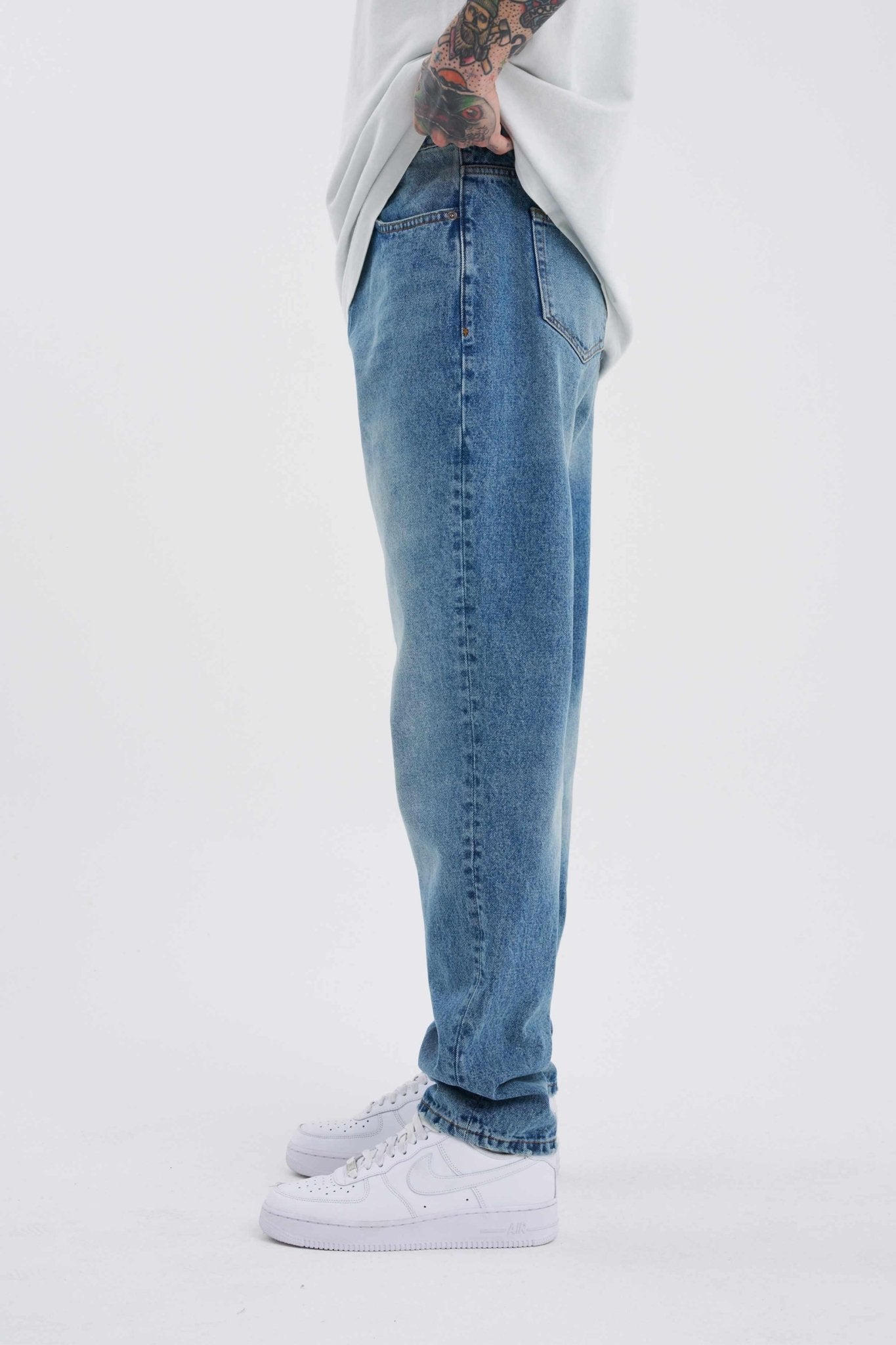 Erkek Old Still Jean Pantolon Mavi