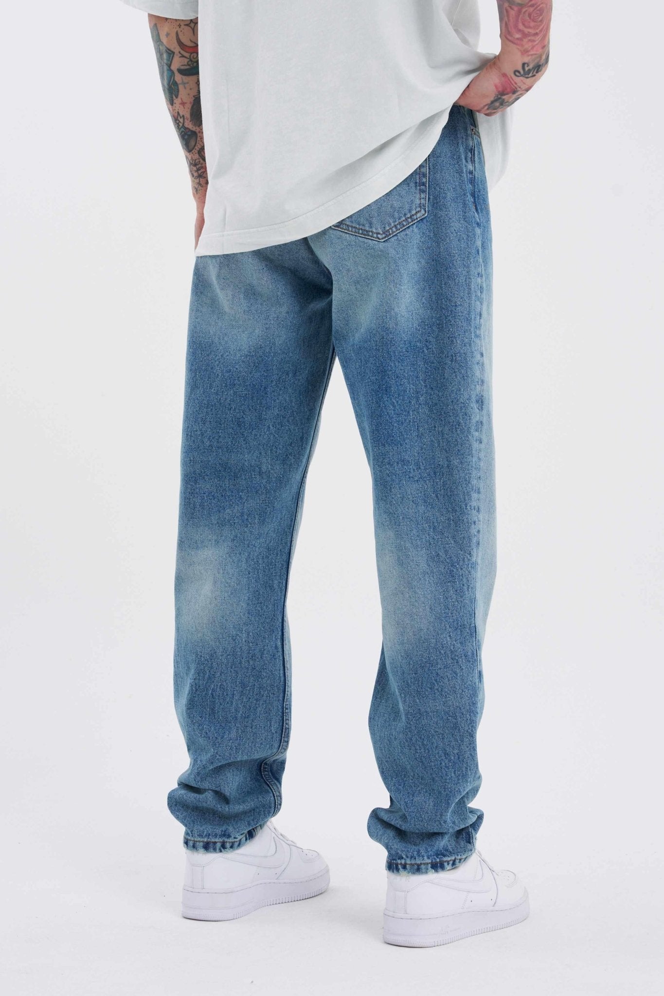 Erkek Old Still Jean Pantolon Mavi