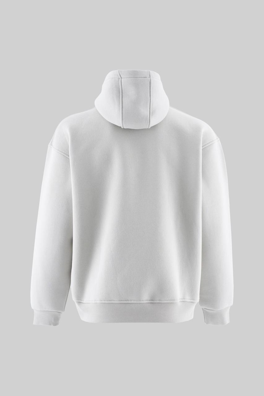 Erkek Ornamental Nakışlı Şardonlu Kapüşonlu Sweatshirt Uzay Grisi