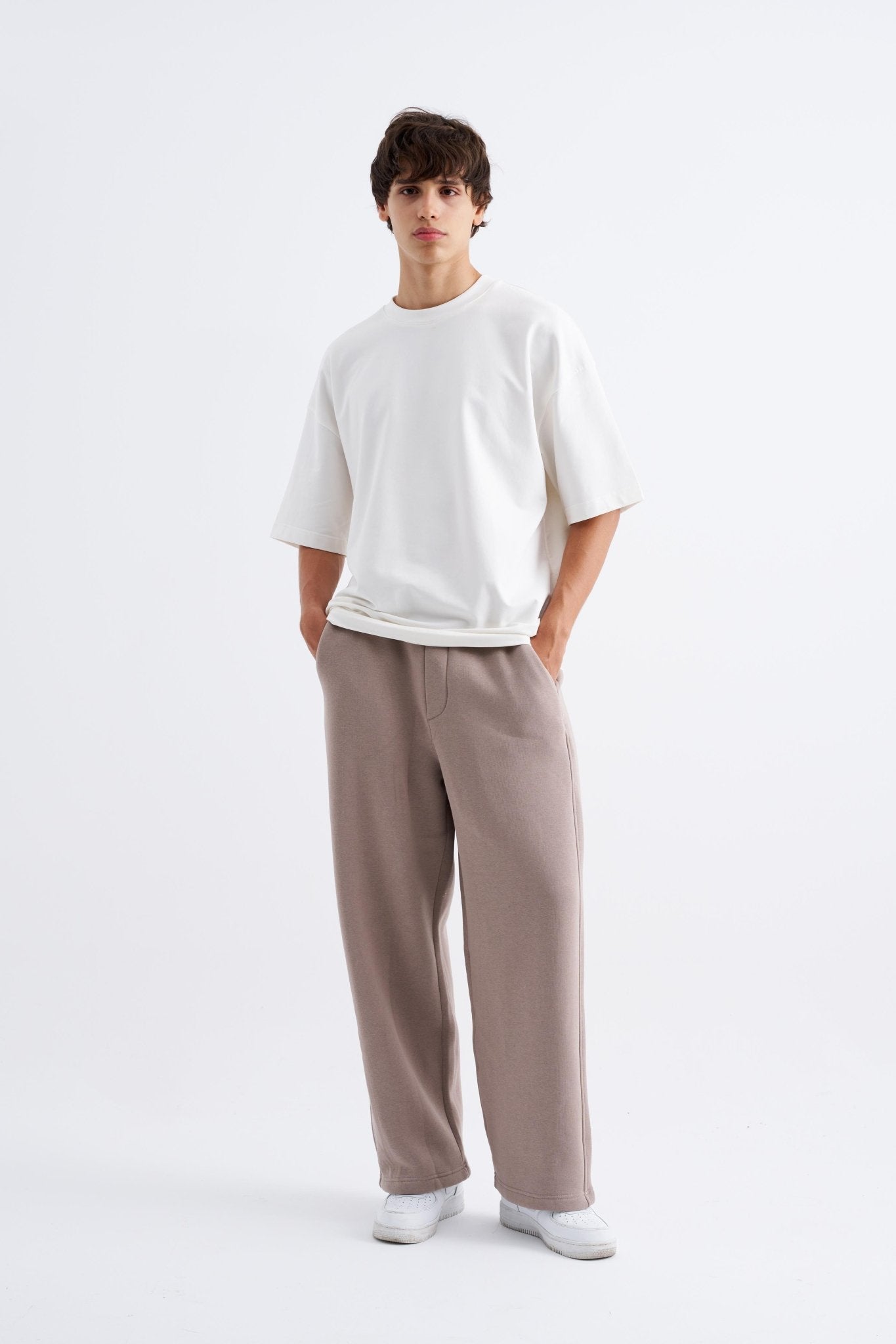 Erkek Oversize Baggy Eşofman Altı Açık Gri