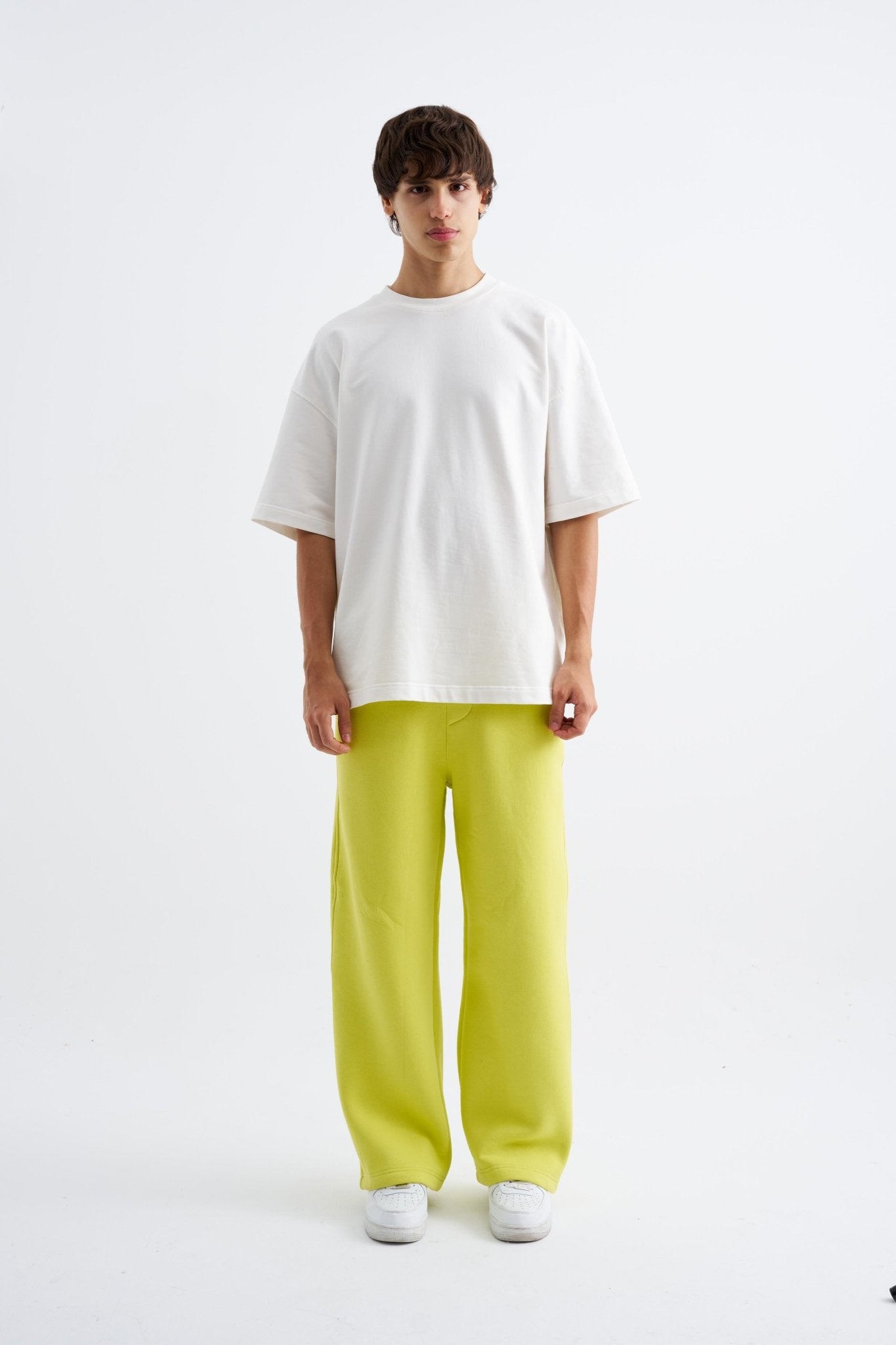 Erkek Oversize Baggy Eşofman Altı Neon Sarı