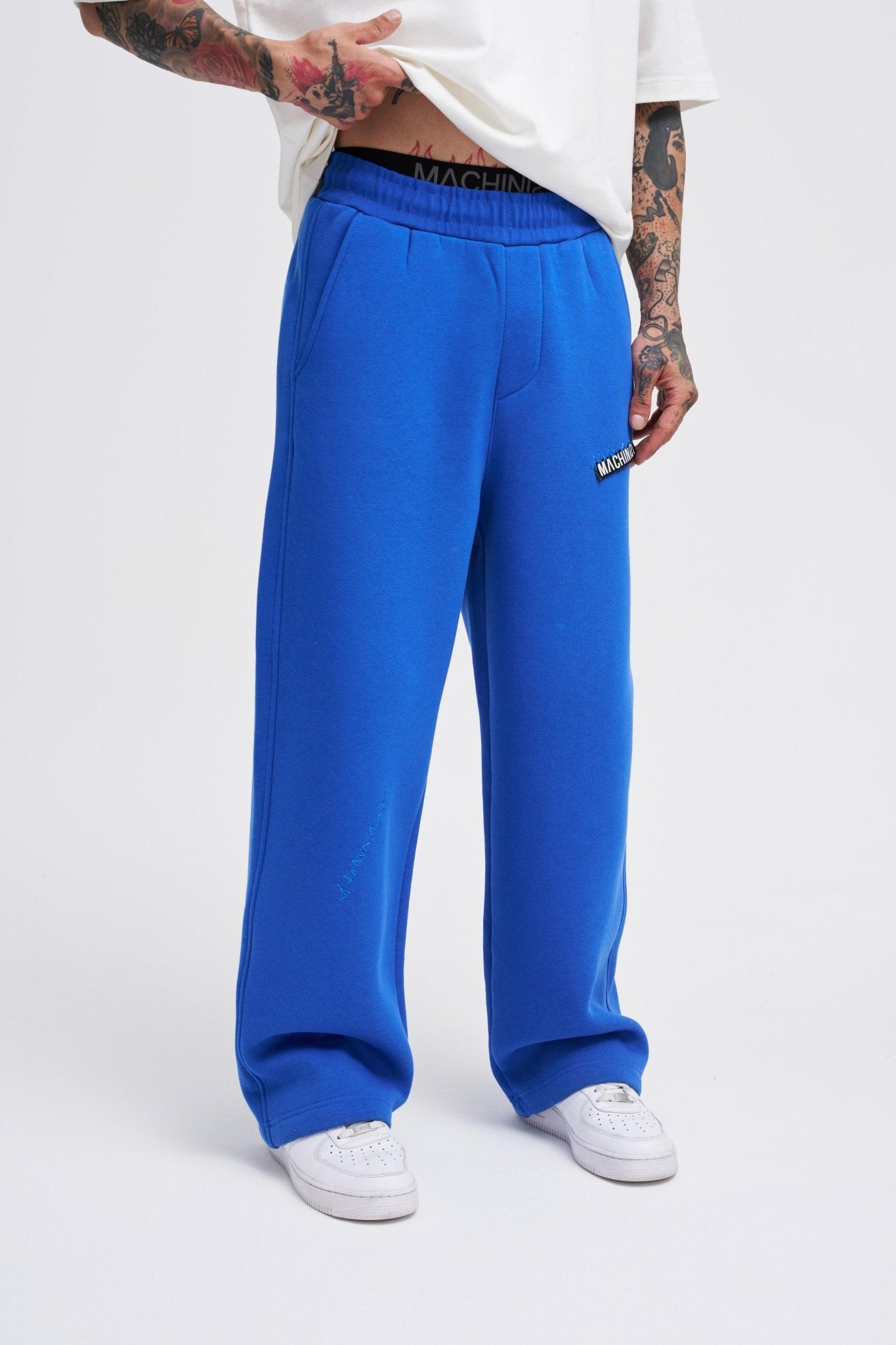 Erkek Oversize Baggy Eşofman Altı Saks Mavi