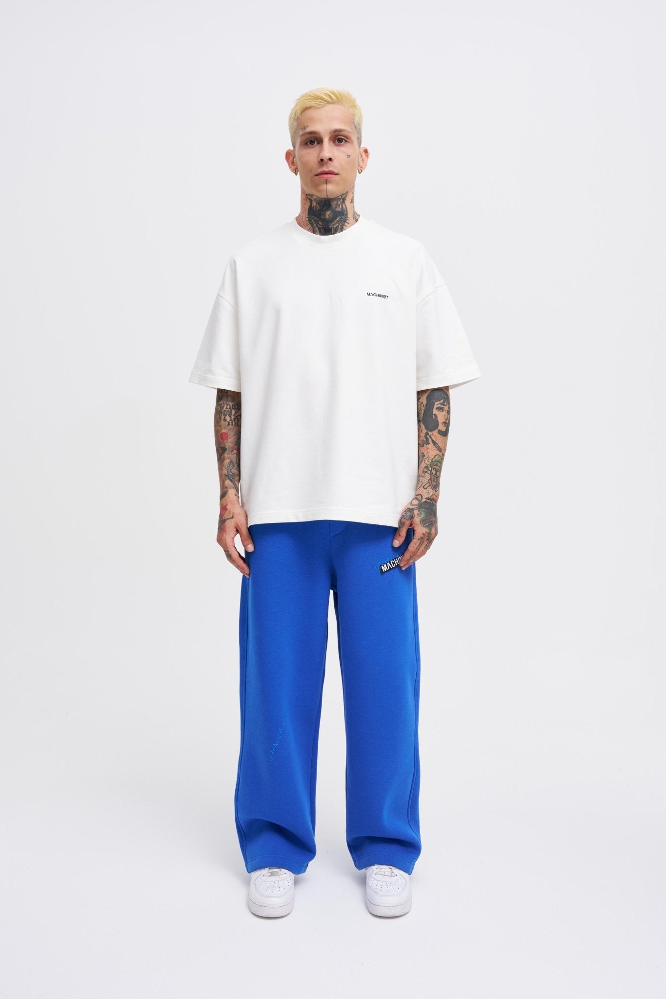 Erkek Oversize Baggy Eşofman Altı Saks Mavi