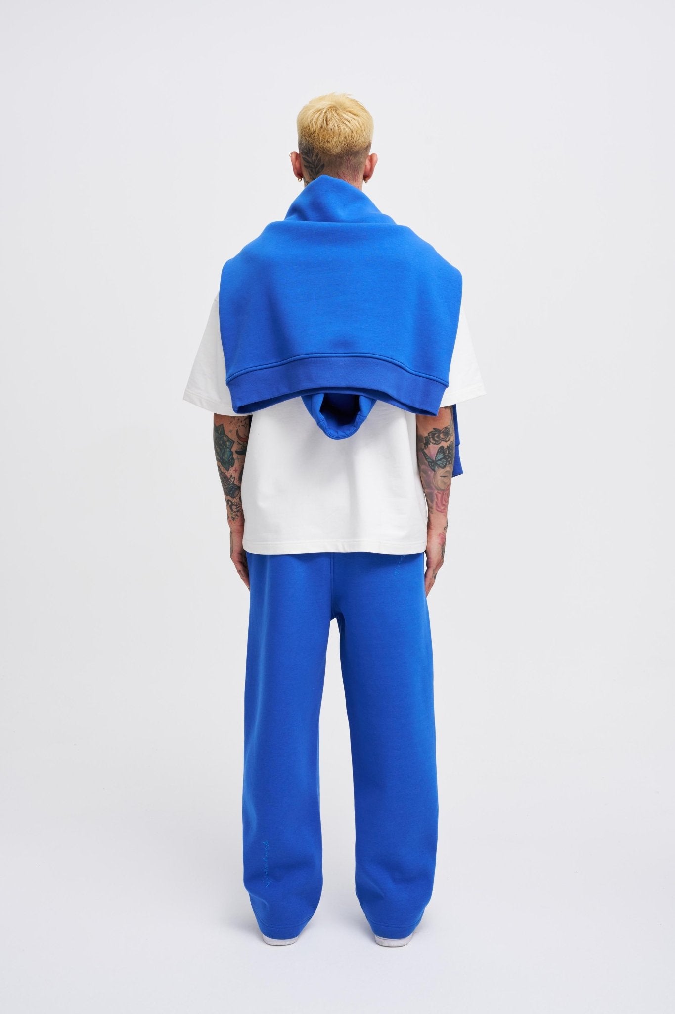 Erkek Oversize Baggy Eşofman Altı Saks Mavi