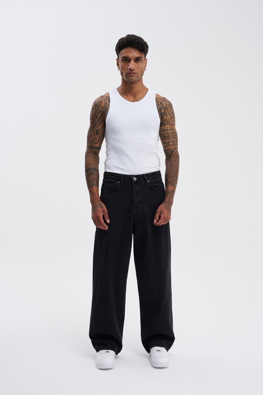 Erkek Oversize Baggy Jean Pantolon Antrasit