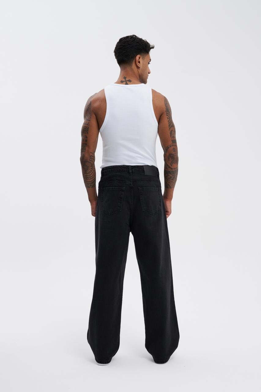 Erkek Oversize Baggy Jean Pantolon Antrasit