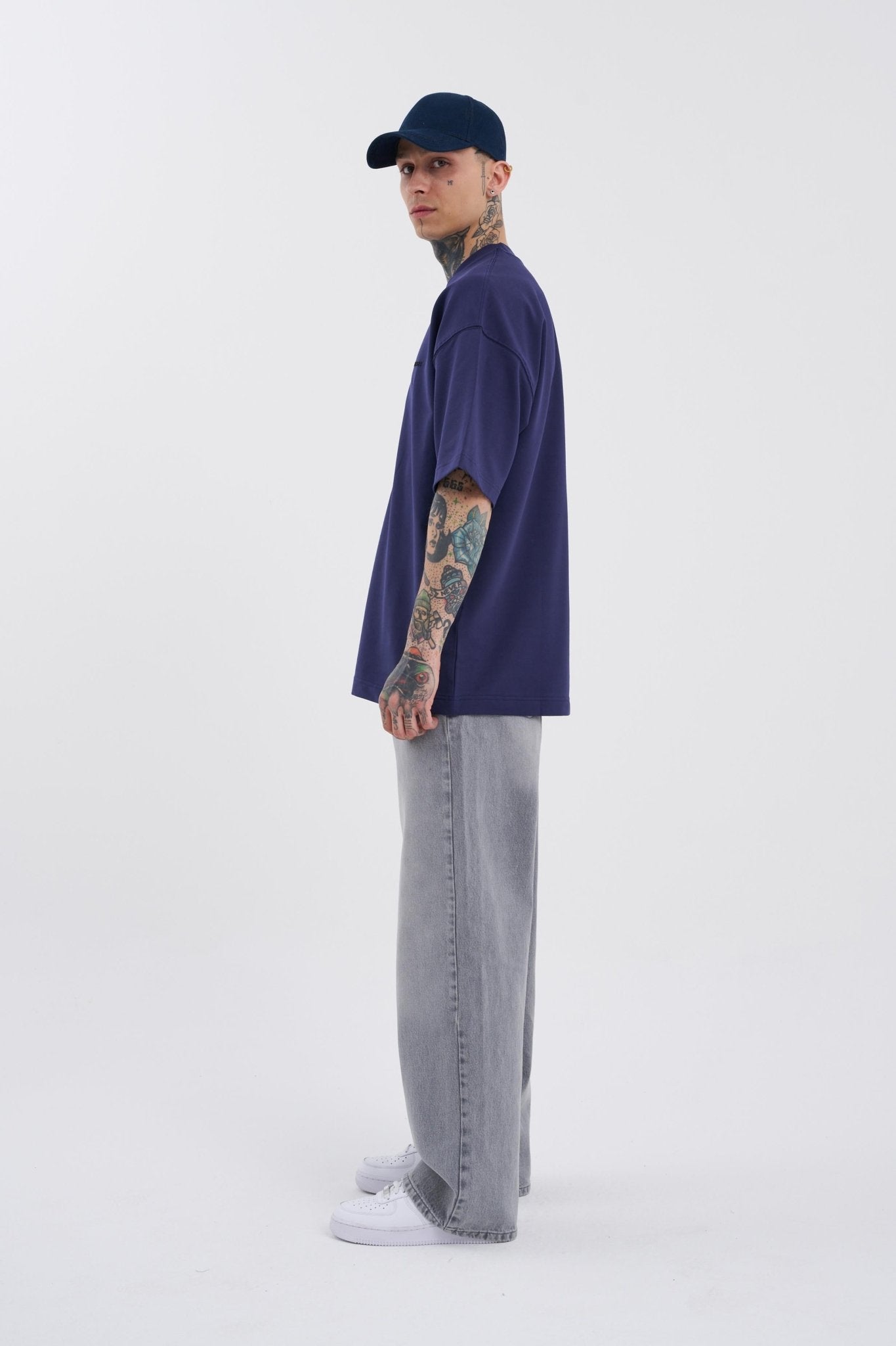 Erkek Oversize Baggy Jean Pantolon Gri