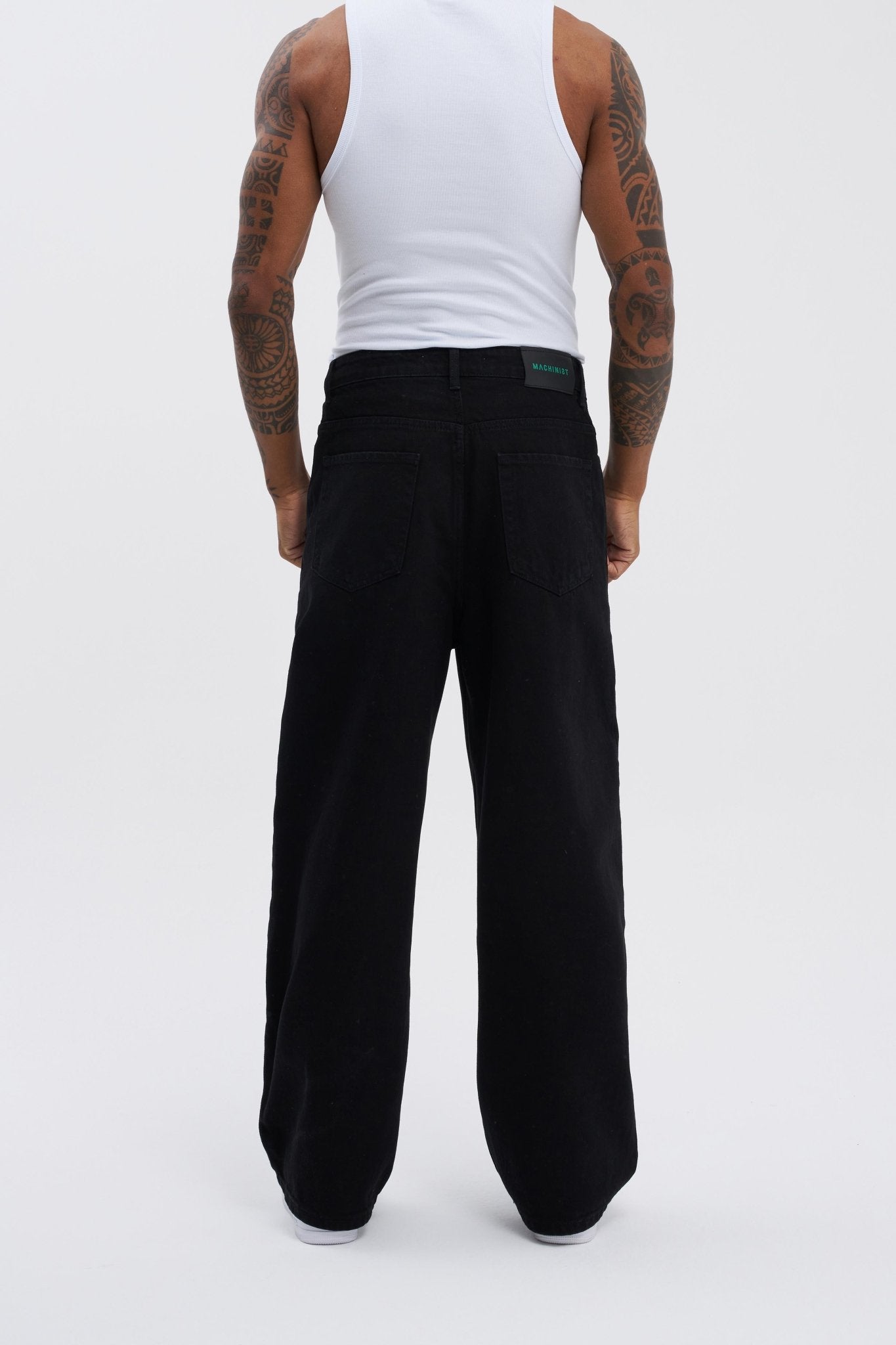 Erkek Oversize Baggy Jean Pantolon Siyah
