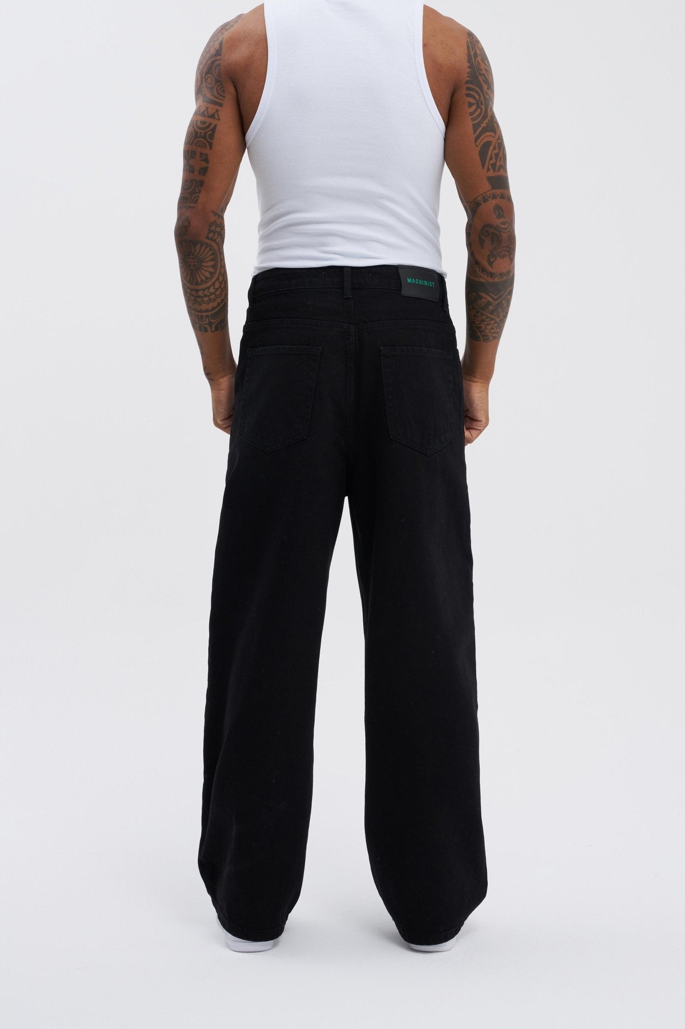 Erkek Oversize Baggy Jean Pantolon Siyah