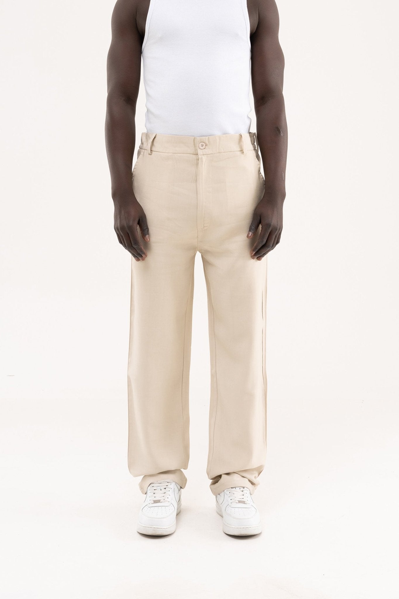 Erkek Oversize Baggy Pantolon Açık Bej