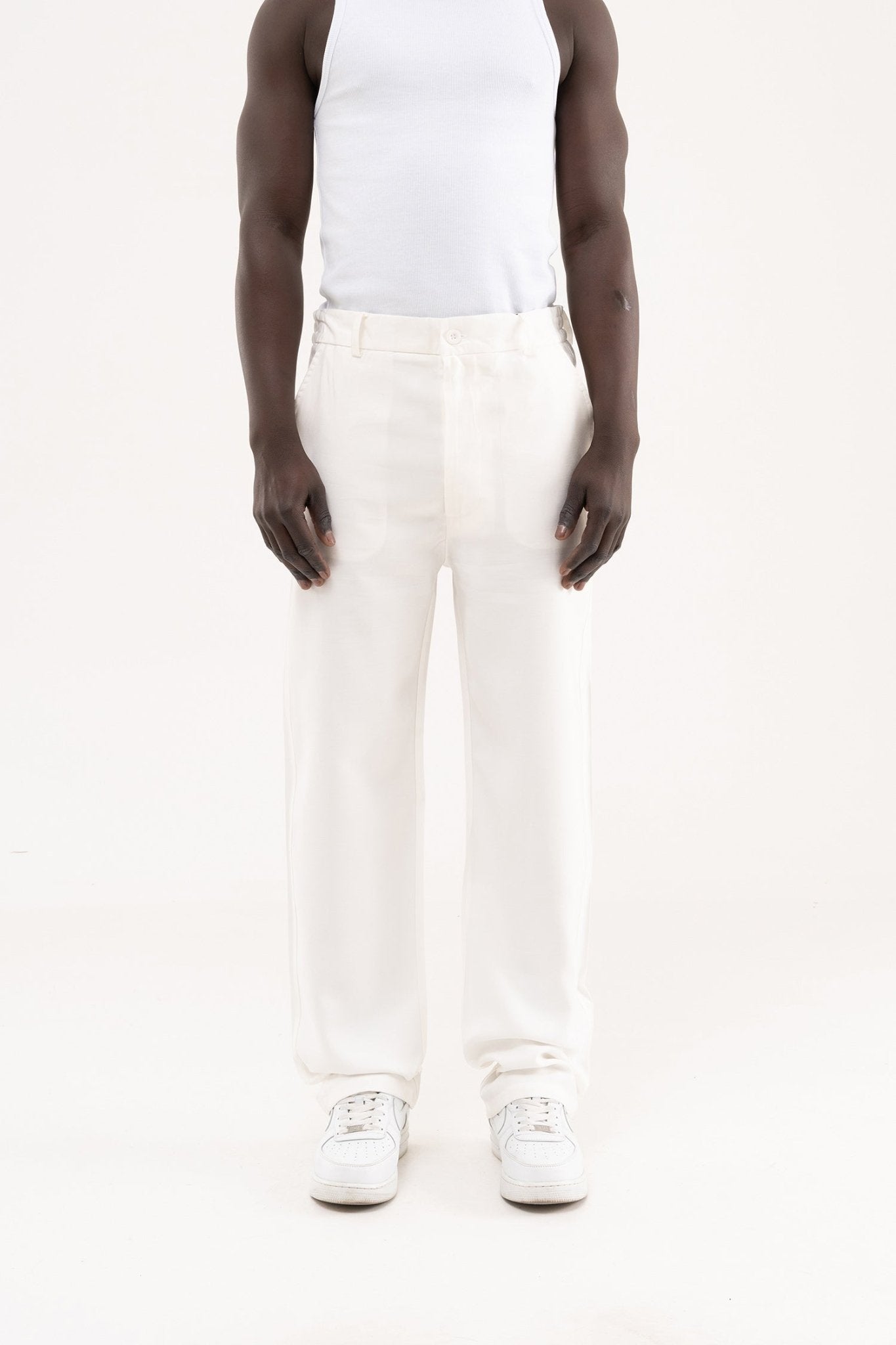 Erkek Oversize Baggy Pantolon Beyaz