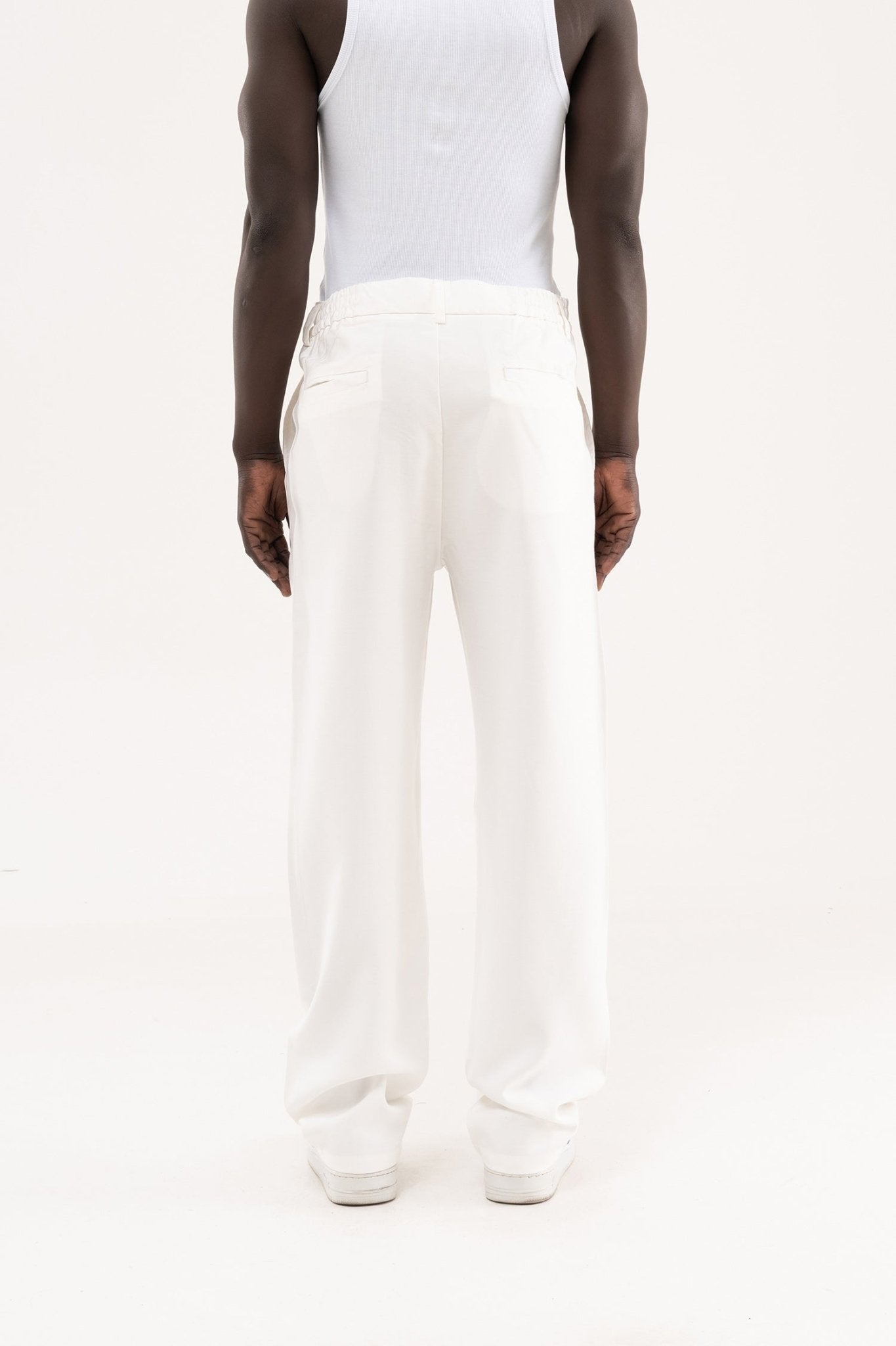 Erkek Oversize Baggy Pantolon Beyaz
