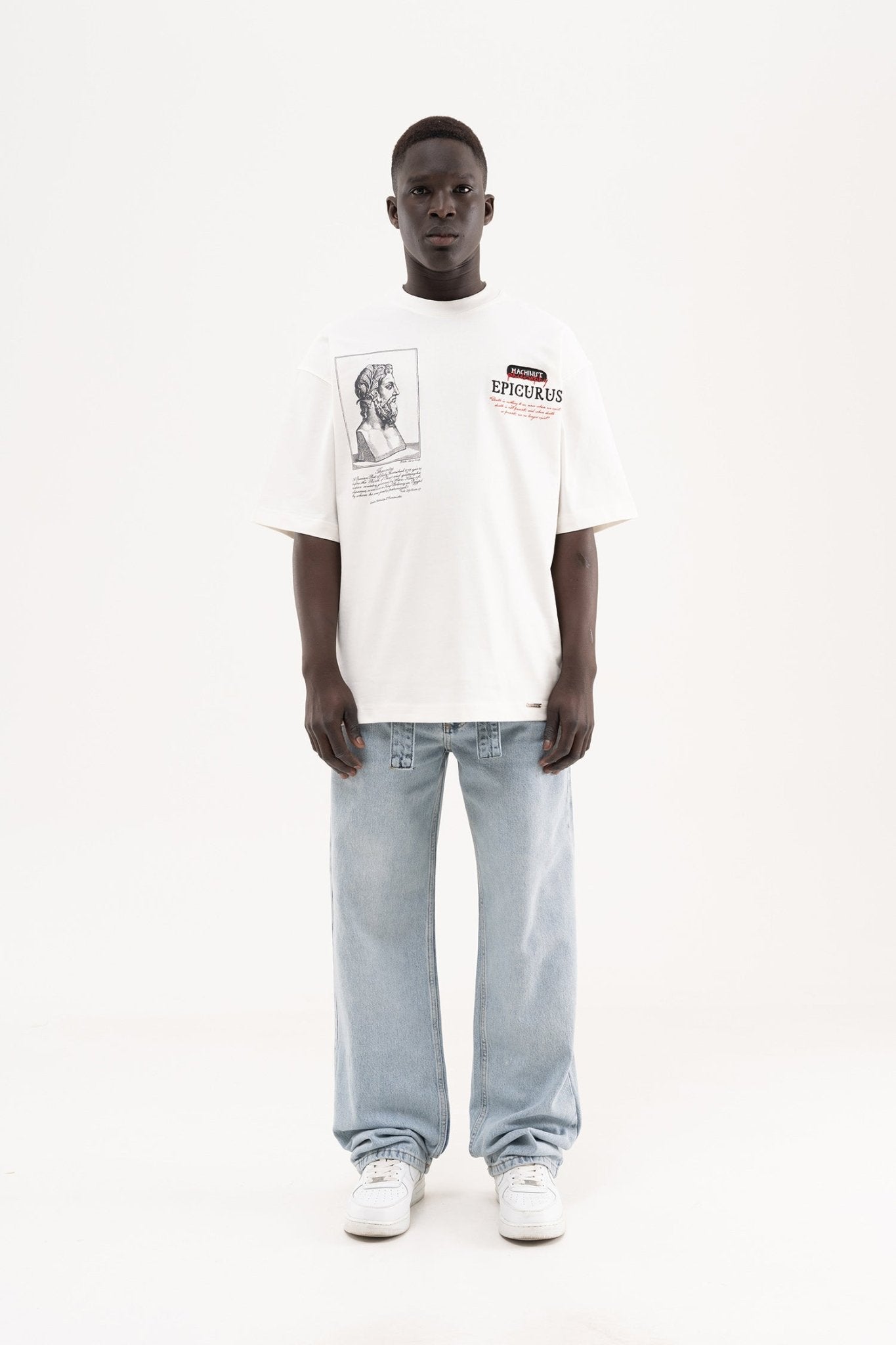Erkek Oversize Baggy Yıkamalı Jean Pantolon Açık Mavi