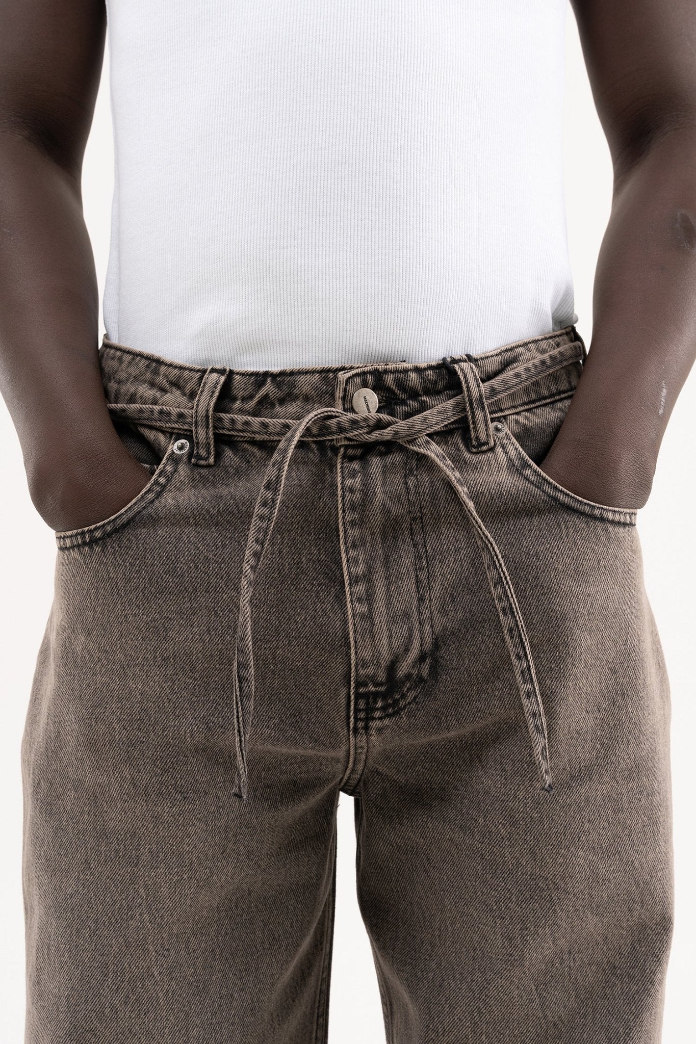 Erkek Oversize Baggy Yıkamalı Jean Pantolon Gri