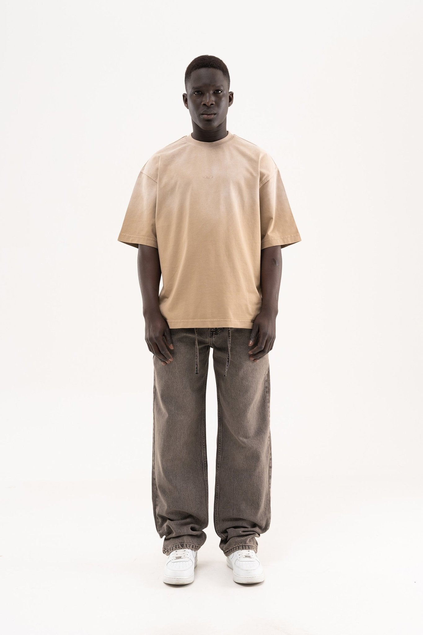 Erkek Oversize Baggy Yıkamalı Jean Pantolon Gri
