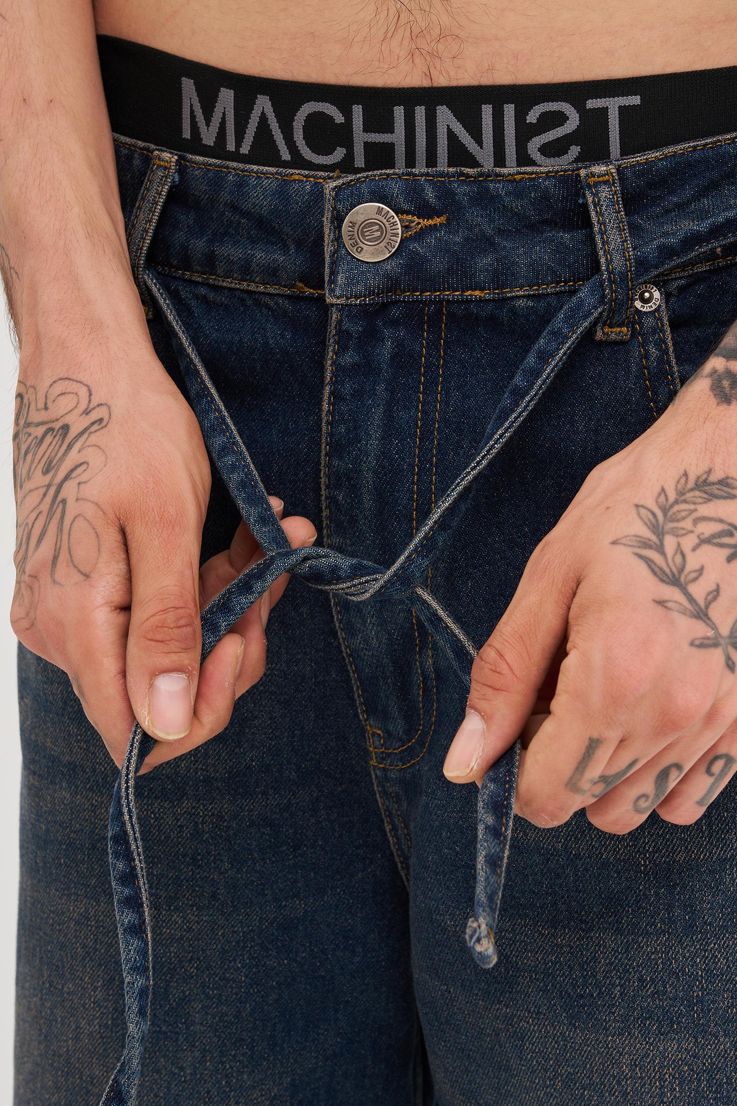 Erkek Oversize Baggy Yıkamalı Jean Pantolon Kahverengi