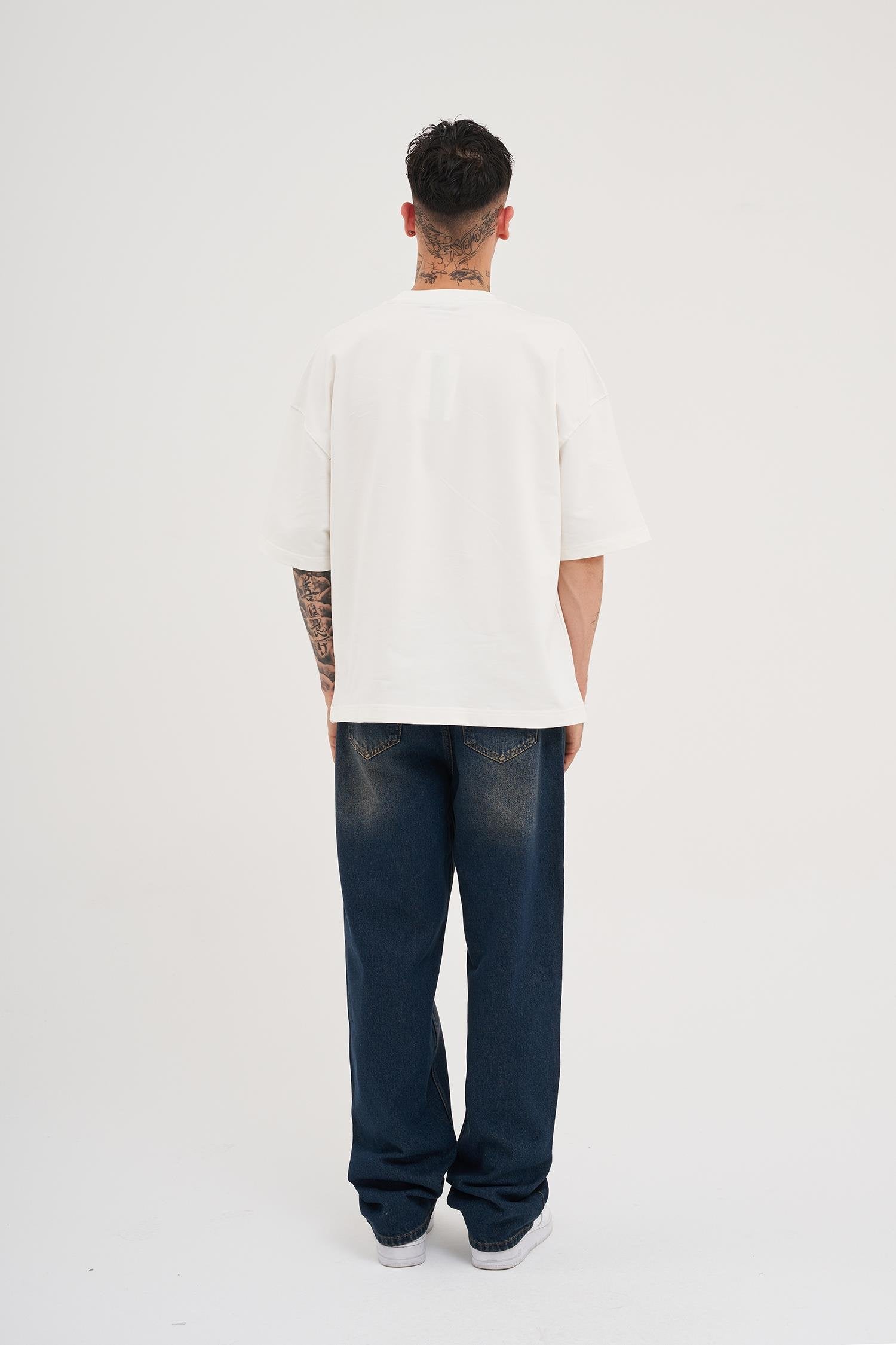 Erkek Oversize Baggy Yıkamalı Jean Pantolon Kahverengi